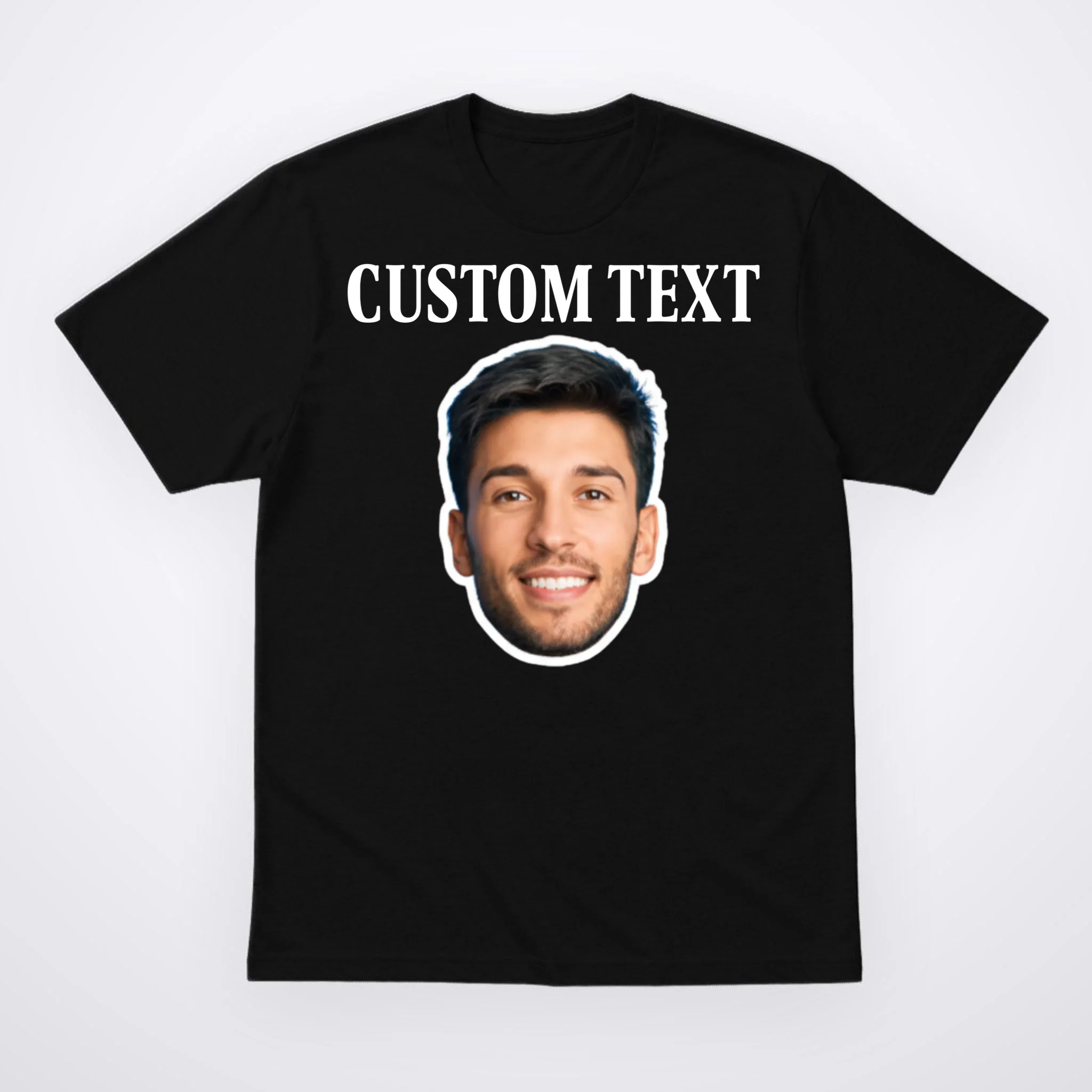 Custom Face Men's T-Shirt - Personalized Photo Gift with Your Face - Front
