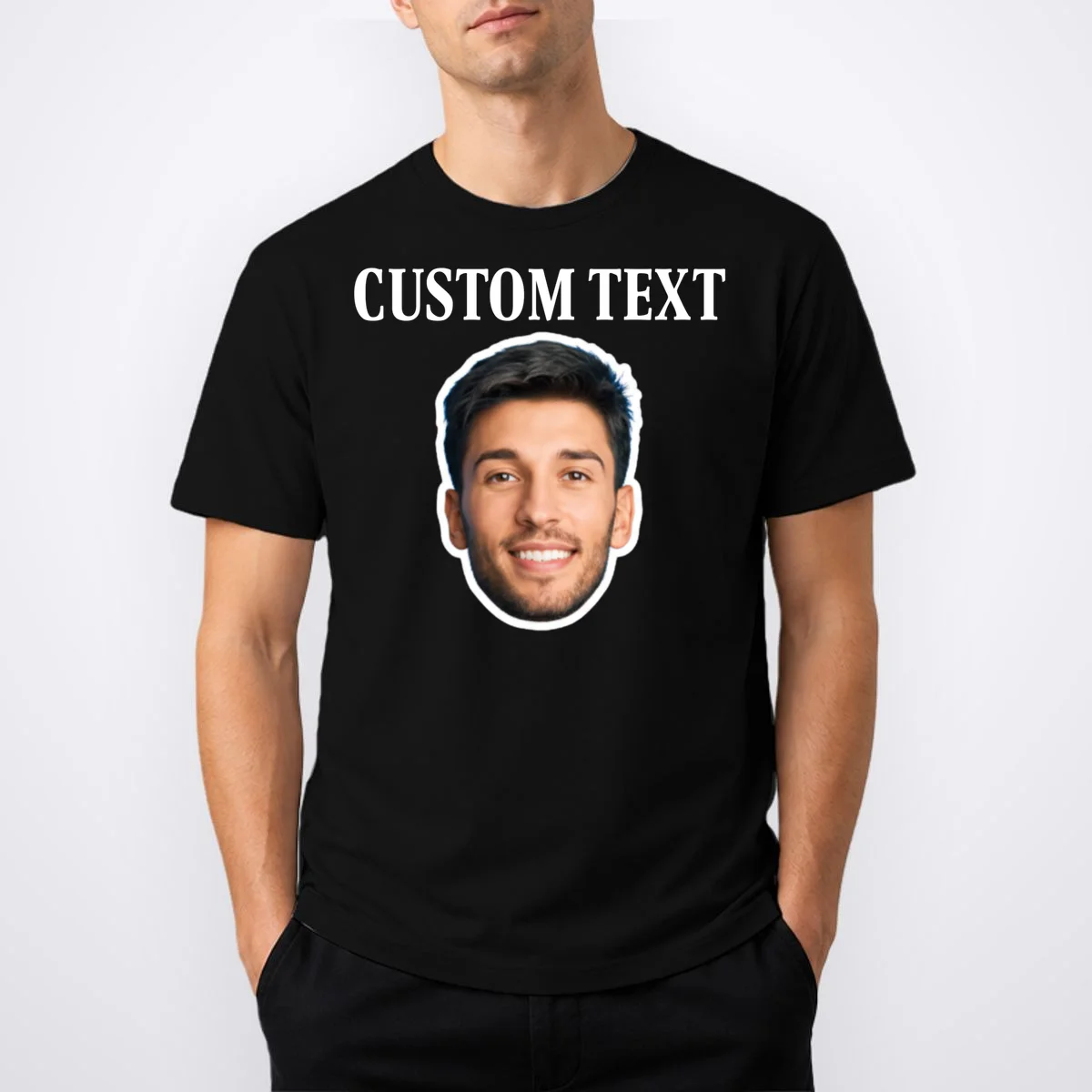 Custom Face Men's T-Shirt - Personalized Photo Gift with Your Face - Front 1
