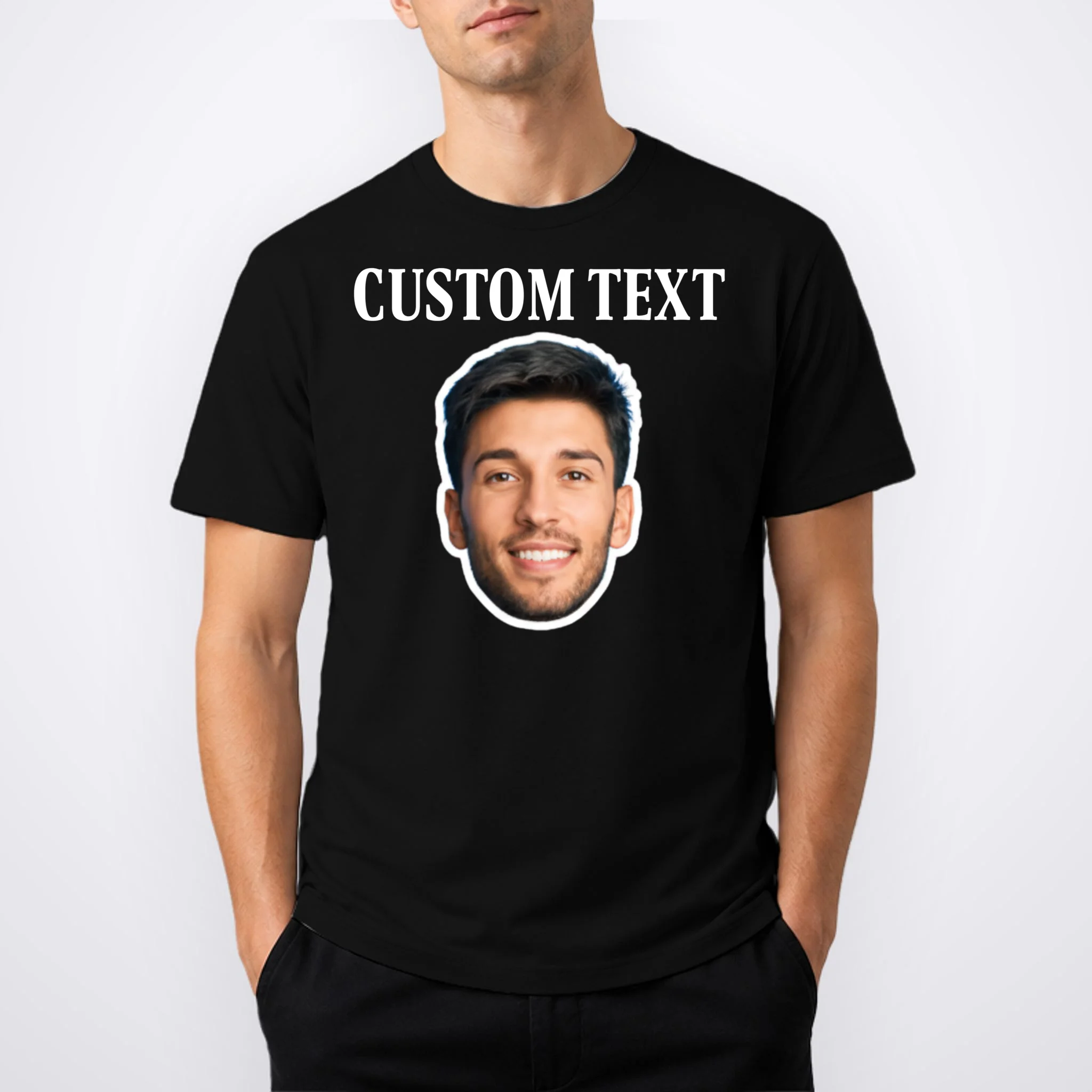 Custom Face Men's T-Shirt - Personalized Photo Gift with Your Face - Front 1