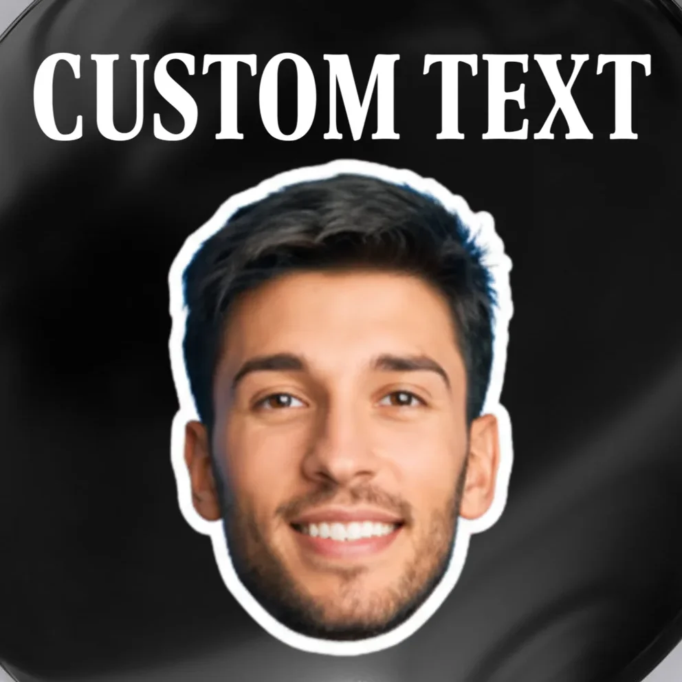Custom Face Button - Personalized Photo Gift with Your Face - Front - Close-up