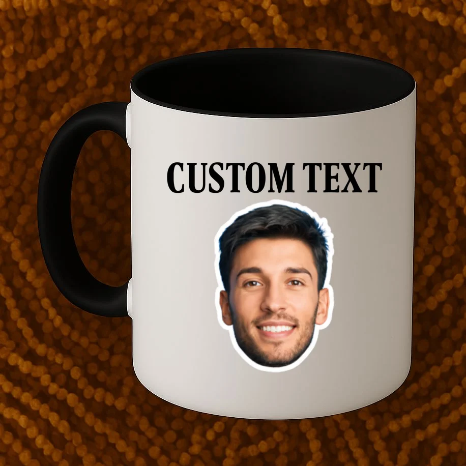 Custom Face Coffee Mug - Personalized Photo Gift with Your Face - Front 1