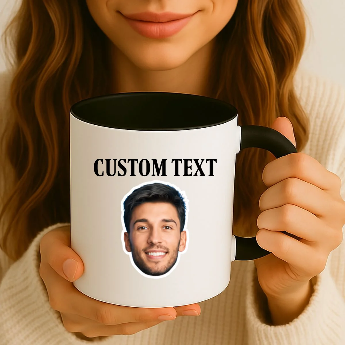 Custom Face Coffee Mug - Personalized Photo Gift with Your Face - Front 2