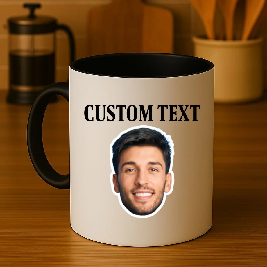 Custom Face Coffee Mug - Personalized Photo Gift with Your Face - Front 3