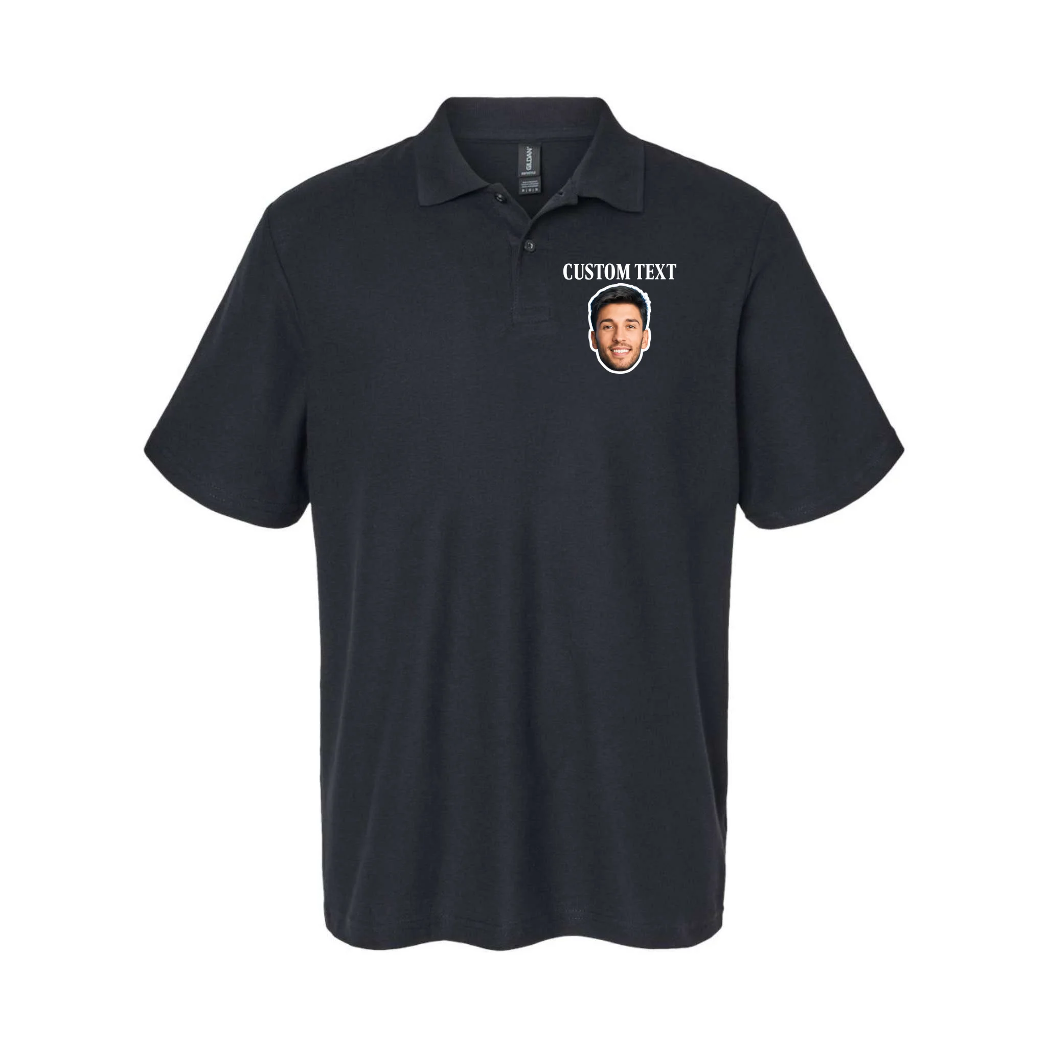 Custom Face Men's Polo - Personalized Photo Gift with Your Face - Front