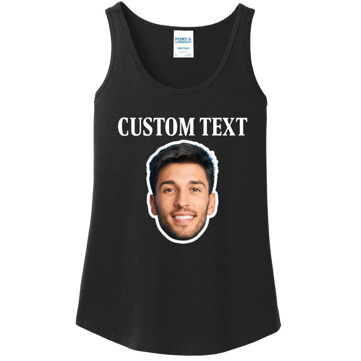 Custom Face Women's Tank Top - Personalized Photo Gift with Your Face - Front