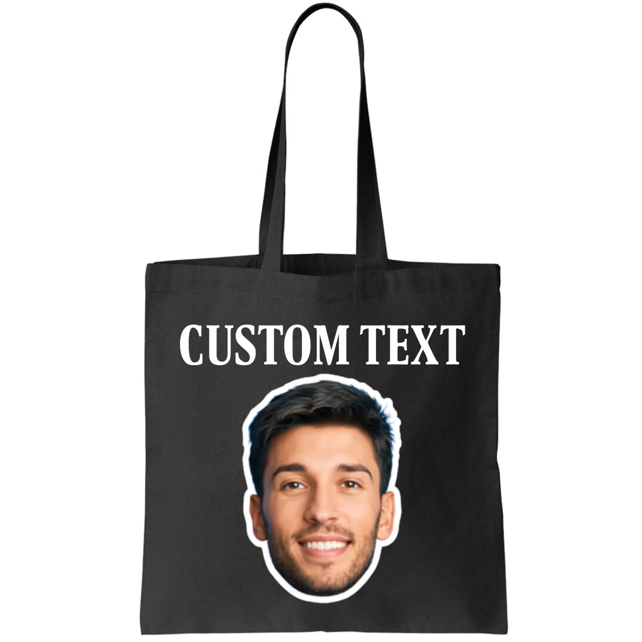 Custom Face Tote Bag - Personalized Photo Gift with Your Face - Front