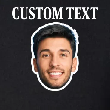 Custom Face Men's Pullover Quarter Zip - Personalized Photo Gift with Your Face - Front - Close-up