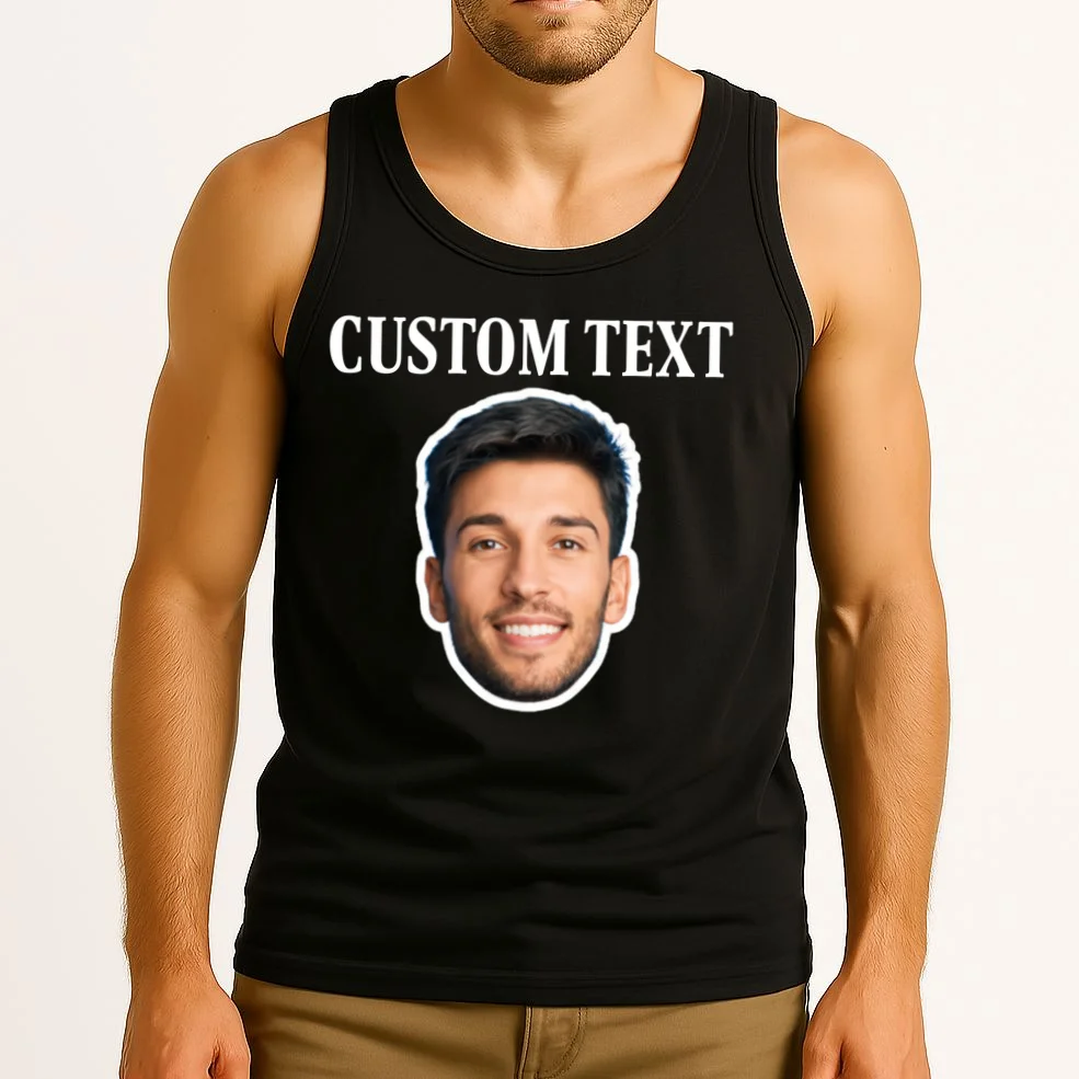 Custom Face Tank Top - Personalized Photo Gift with Your Face - Front 2