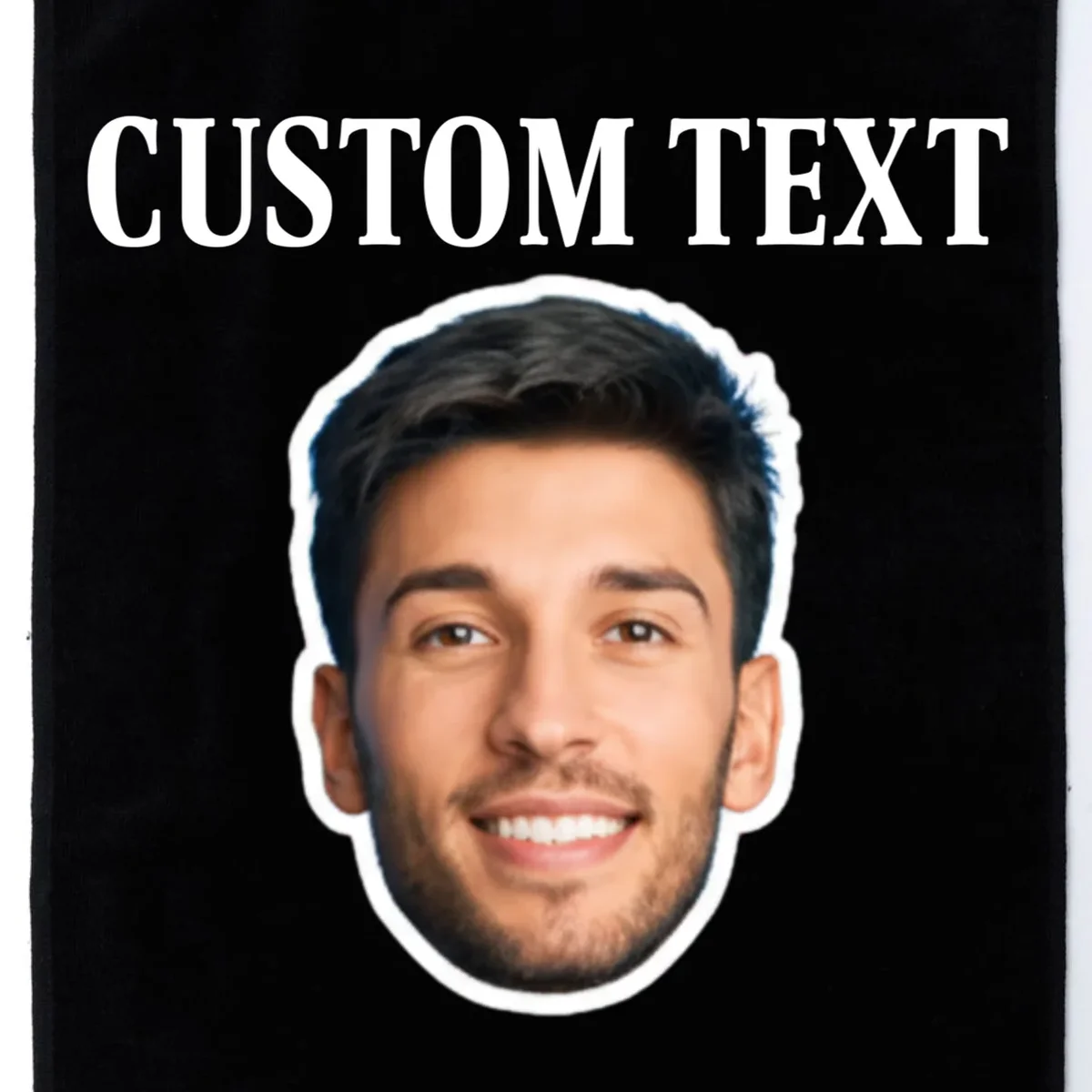 Custom Face Golf Towel - Personalized Photo Gift with Your Face - Front - Close-up