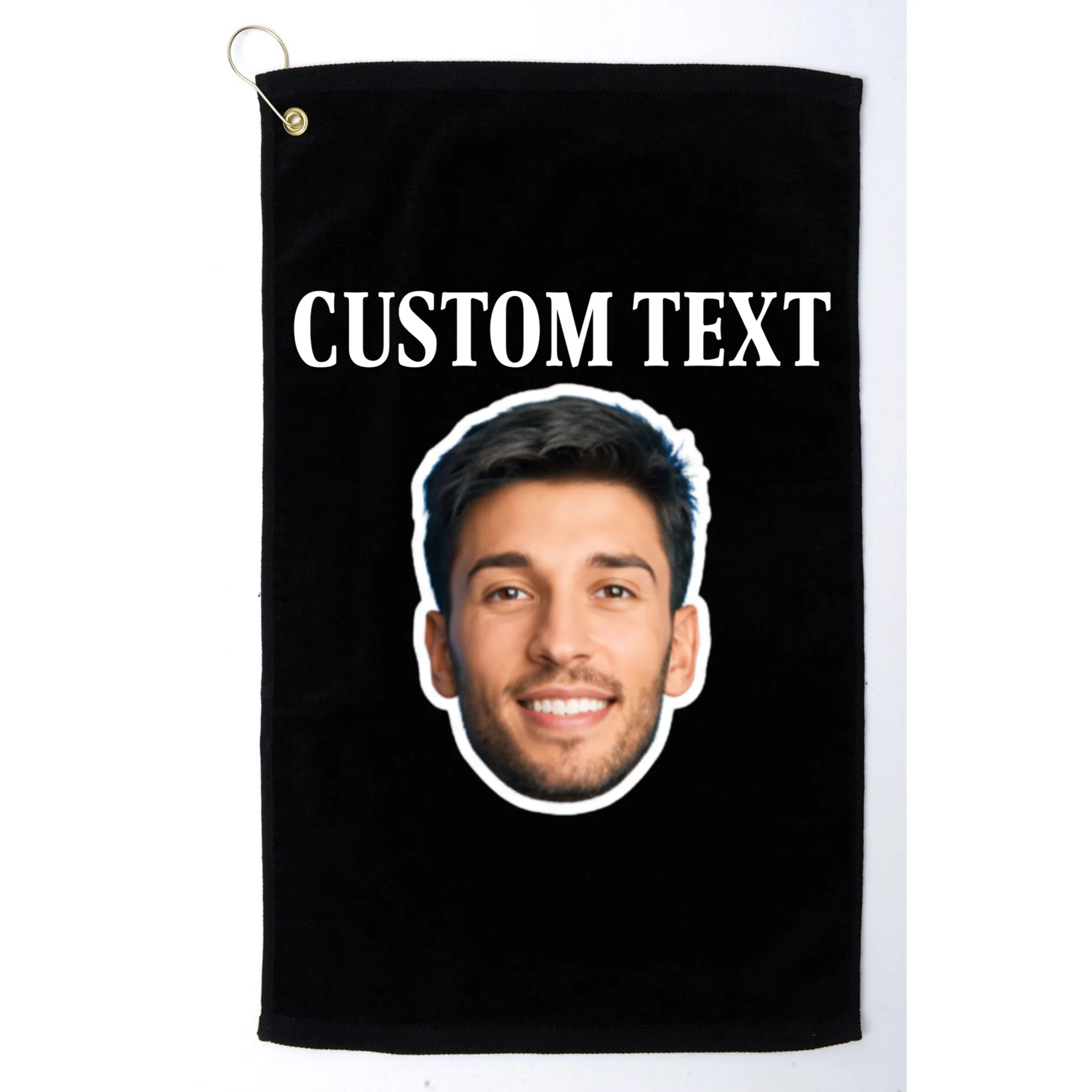 Custom Face Golf Towel - Personalized Photo Gift with Your Face - Front