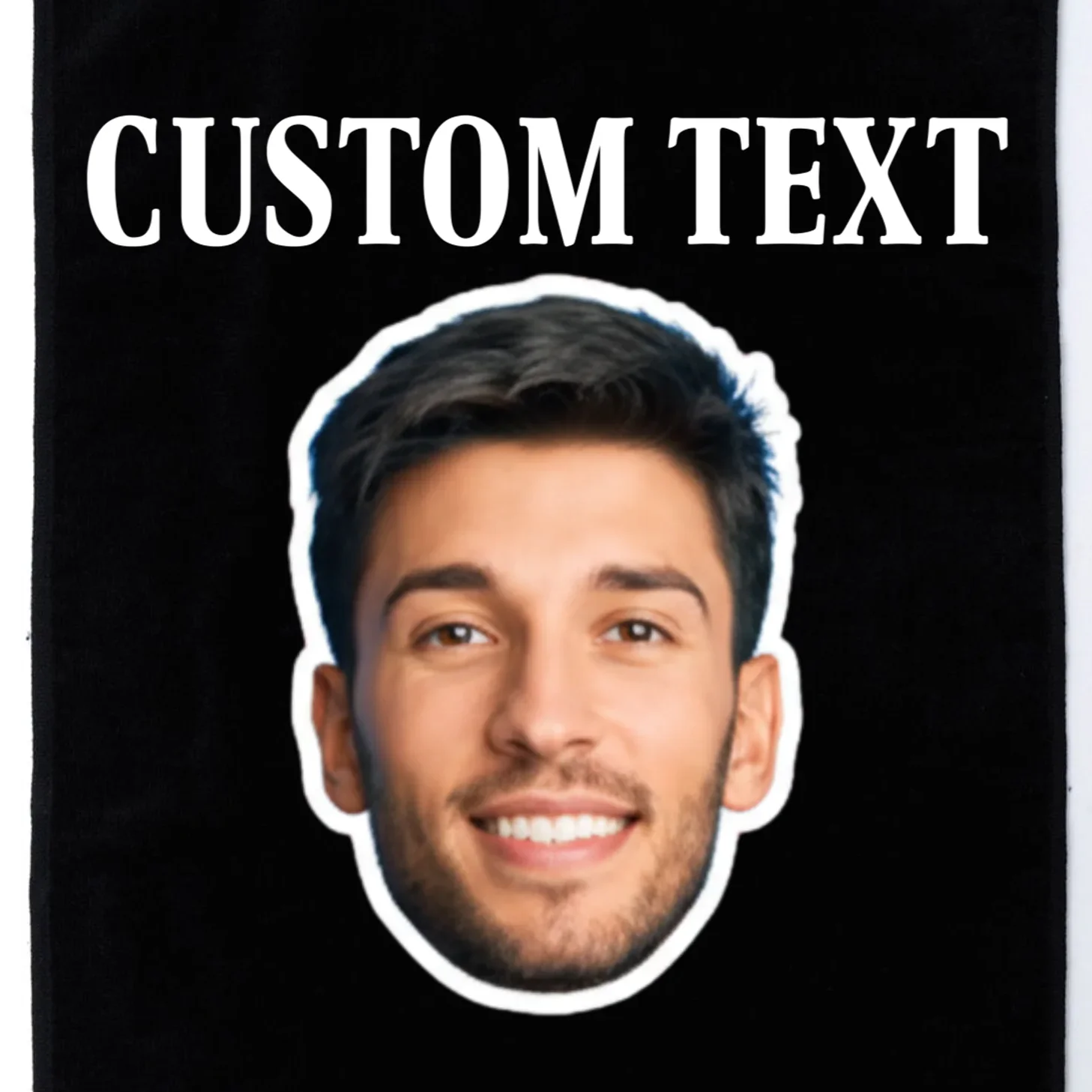 Custom Face Golf Towel - Personalized Photo Gift with Your Face - Front - Close-up