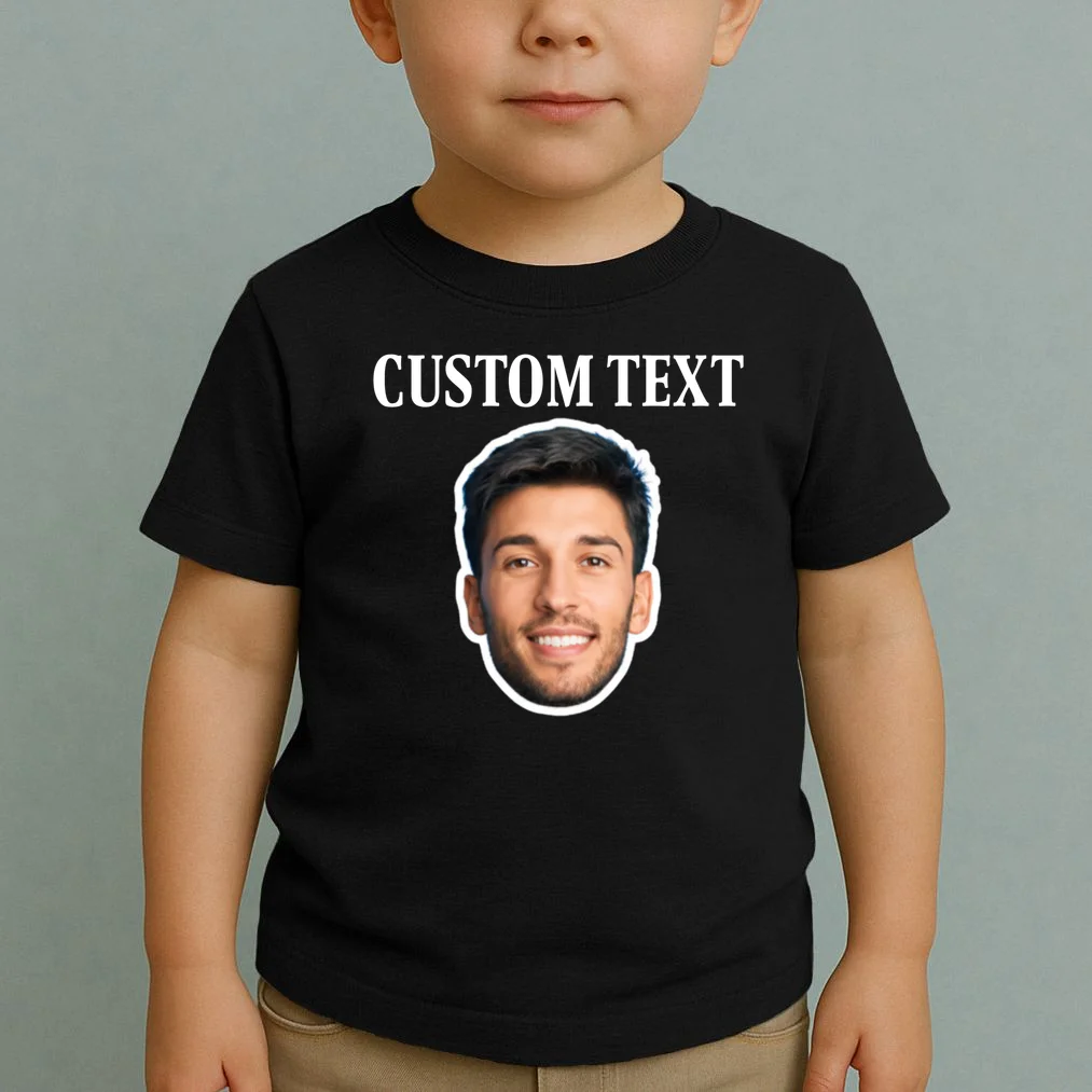 Custom Face Toddler T-Shirt - Personalized Photo Gift with Your Face - Front 1