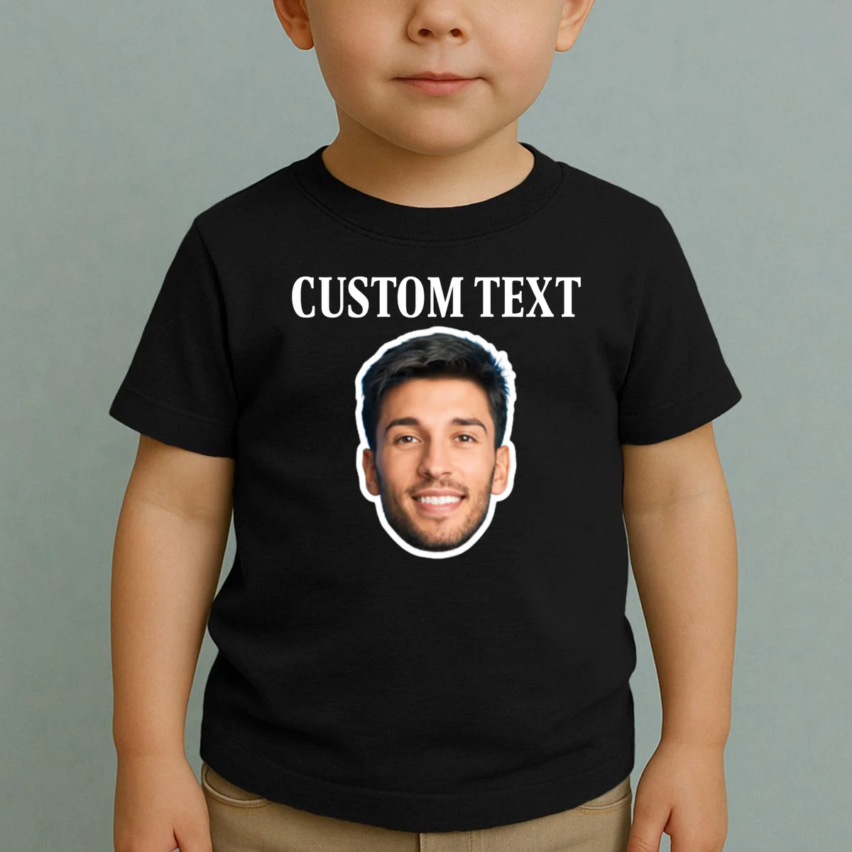 Custom Face Toddler T-Shirt - Personalized Photo Gift with Your Face - Front 1