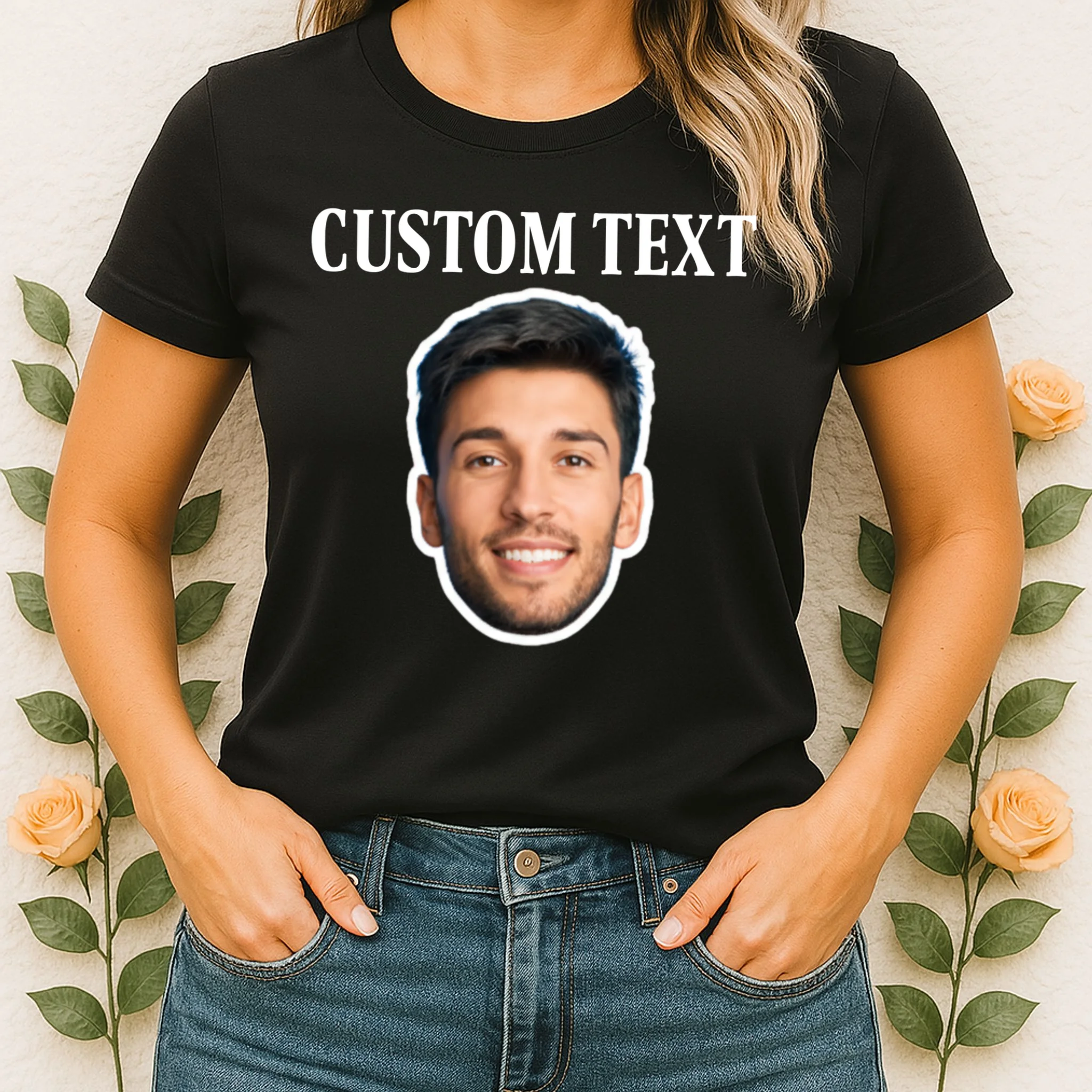 Custom Face Women's T-Shirt - Personalized Photo Gift with Your Face - Front 1