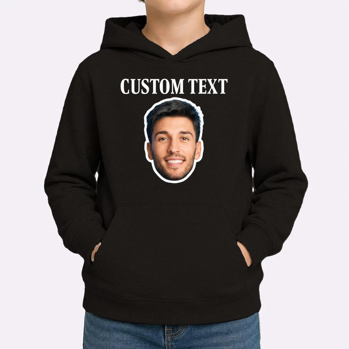 Custom Face Kids Hoodie - Personalized Photo Gift with Your Face - Front 1