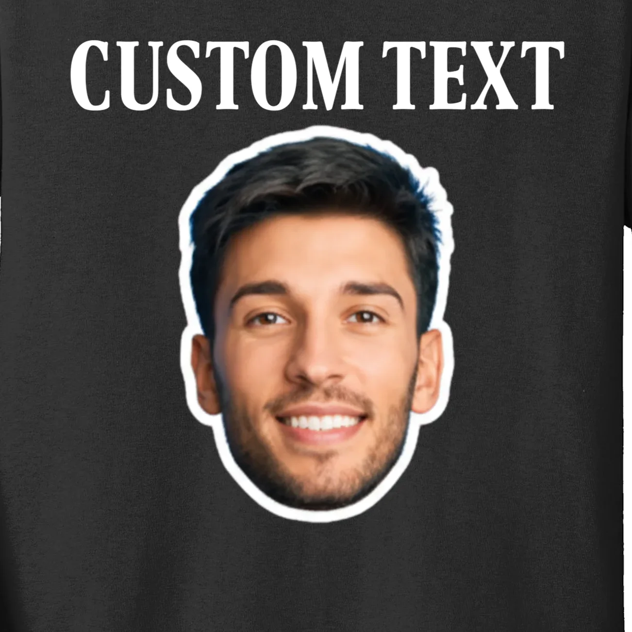 Custom Face Kids Long Sleeve Shirt - Personalized Photo Gift with Your Face - Front - Close-up