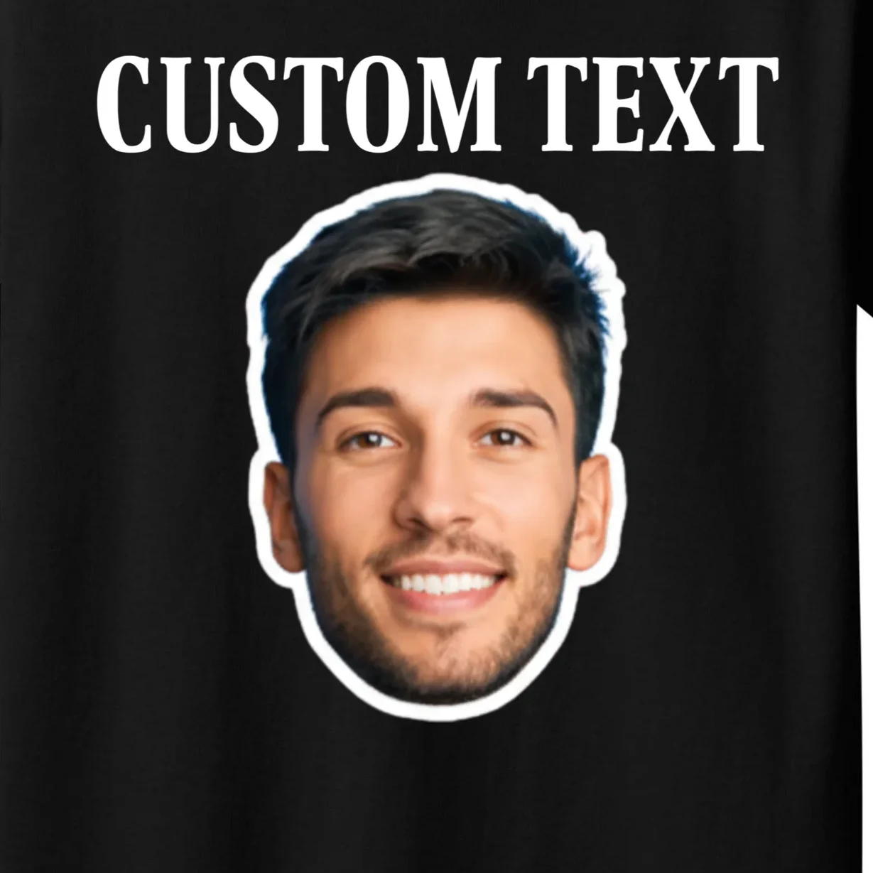 Custom Face Kids T-Shirt - Personalized Photo Gift with Your Face - Front - Close-up