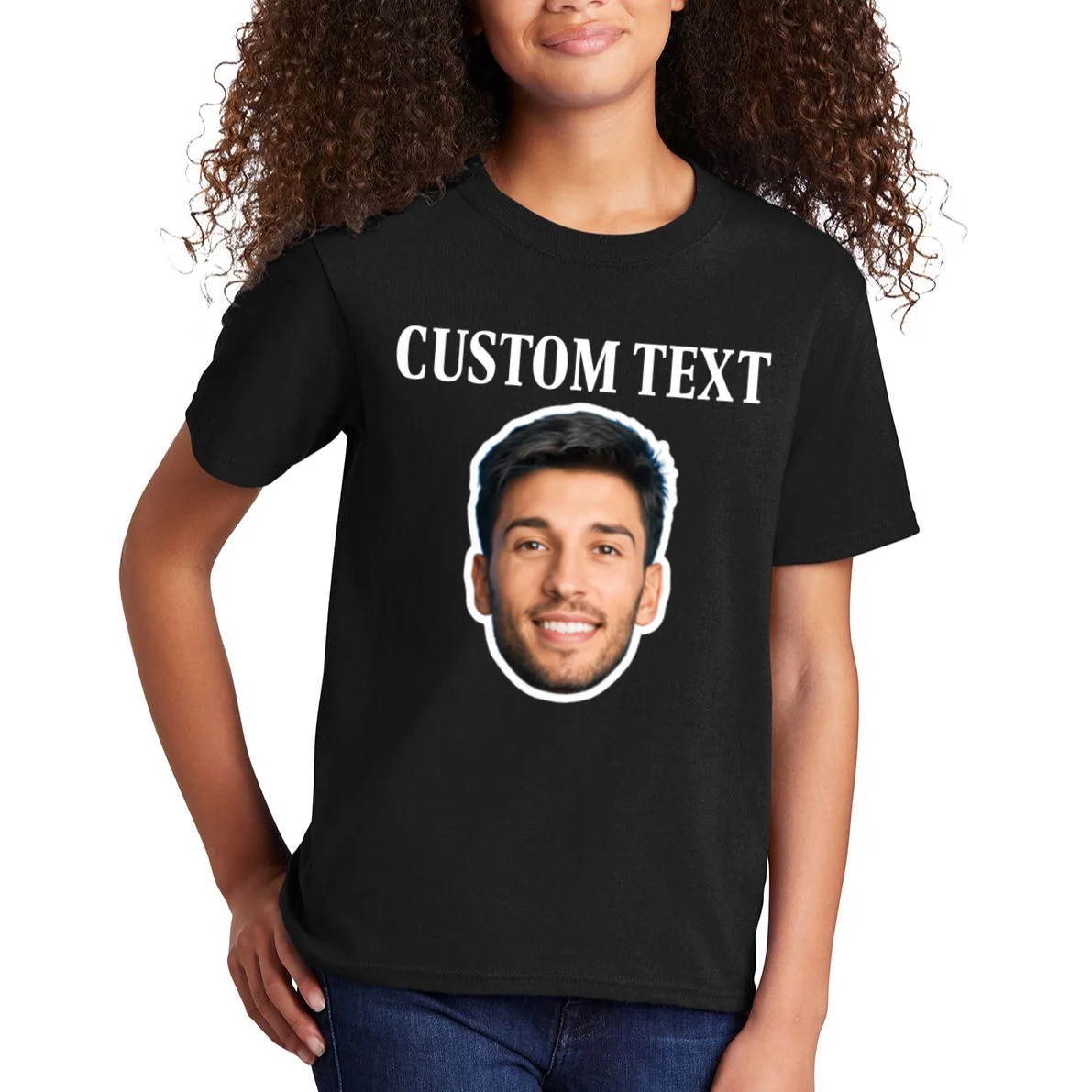 Custom Face Kids T-Shirt - Personalized Photo Gift with Your Face - Front 1