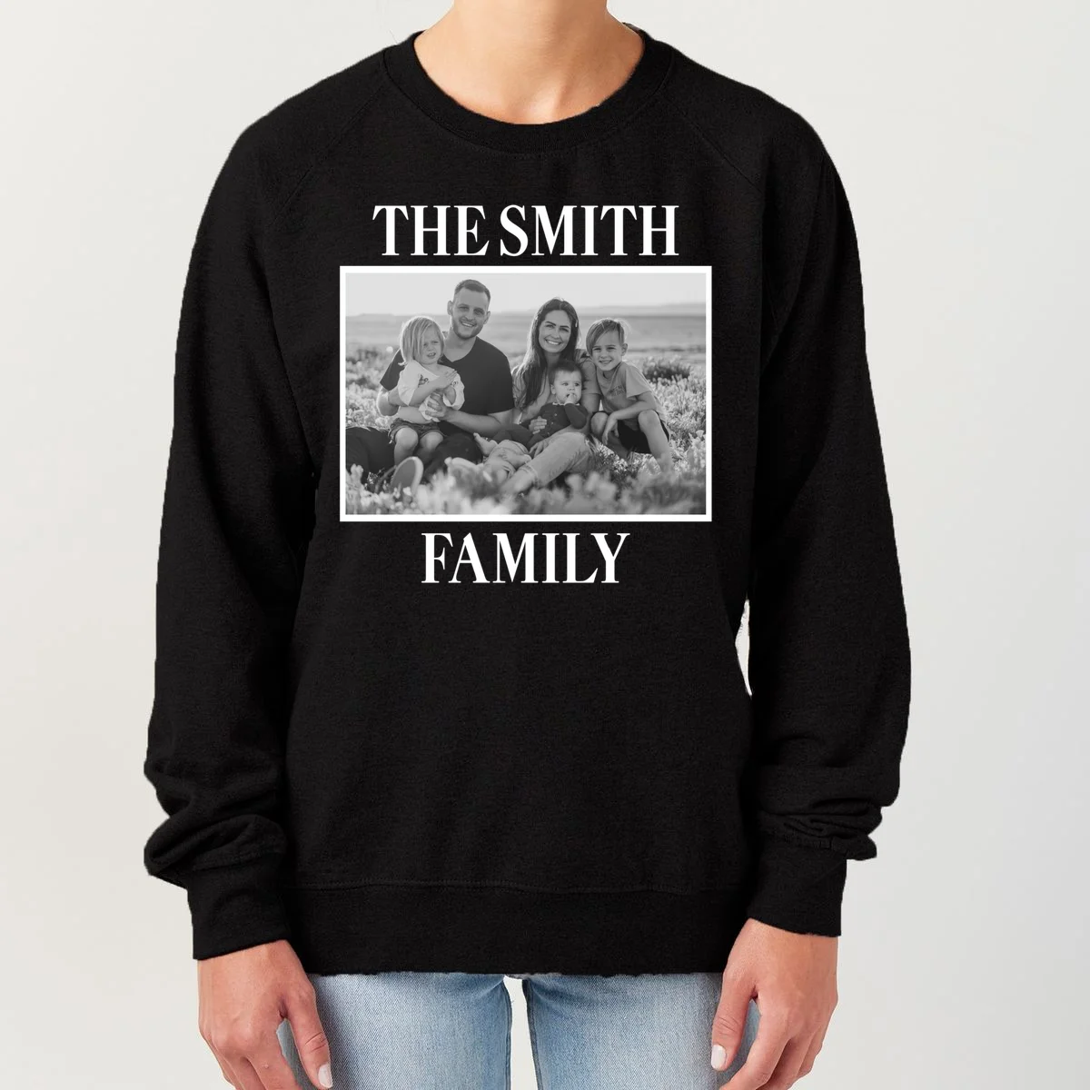 Custom Family Portrait - Personalized Family Photo for Cherished Memories Women's Sweatshirt - Front