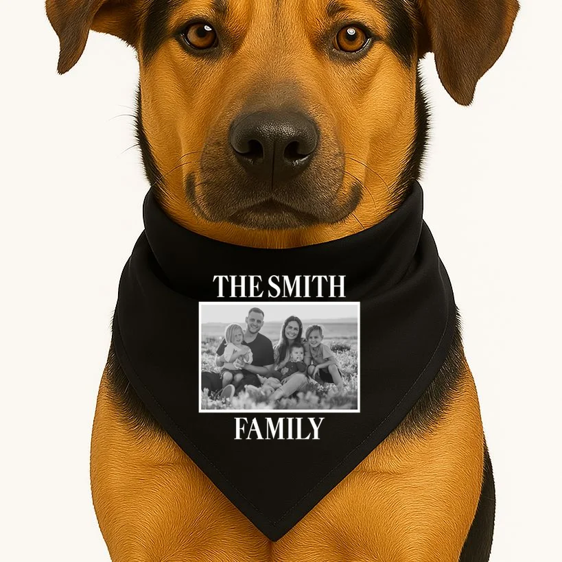 Custom Family Portrait - Personalized Family Photo for Cherished Memories Dog Bandana - Front 1