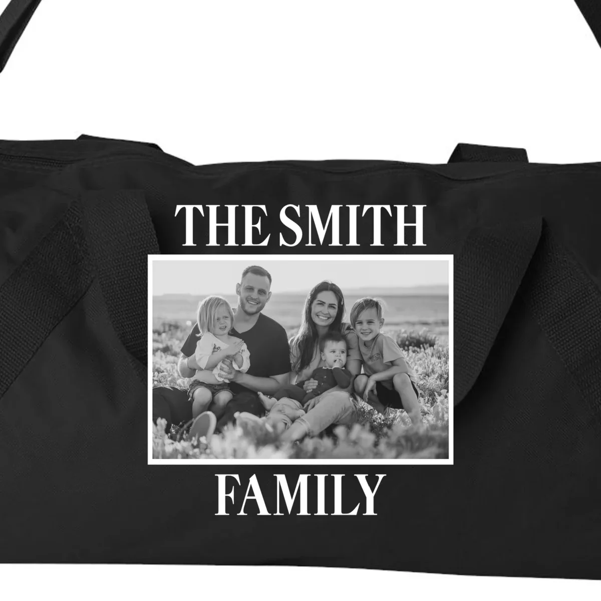 Custom Family Portrait - Personalized Family Photo for Cherished Memories Duffel Bag - Front - Close-up