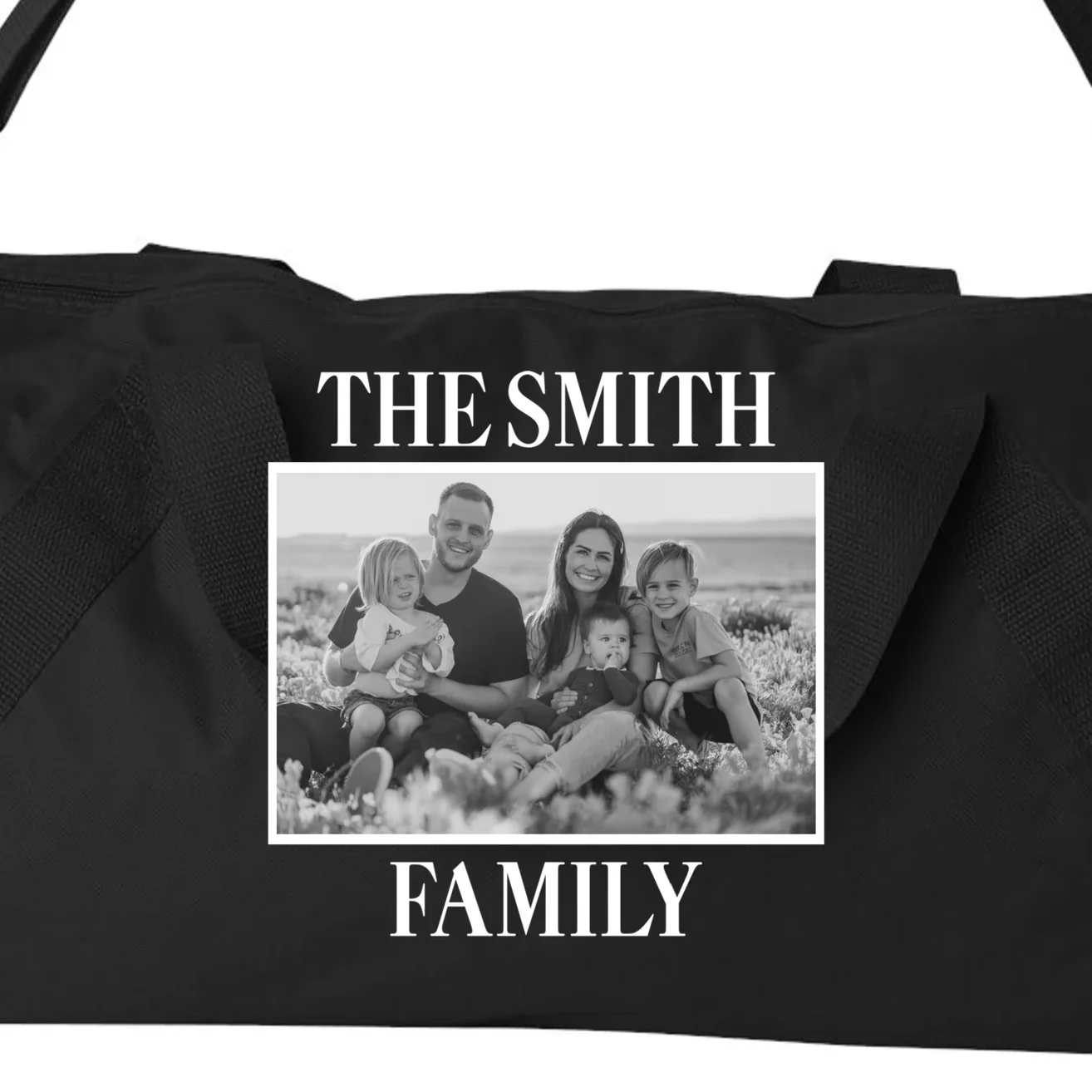 Custom Family Portrait - Personalized Family Photo for Cherished Memories Duffel Bag - Front - Close-up