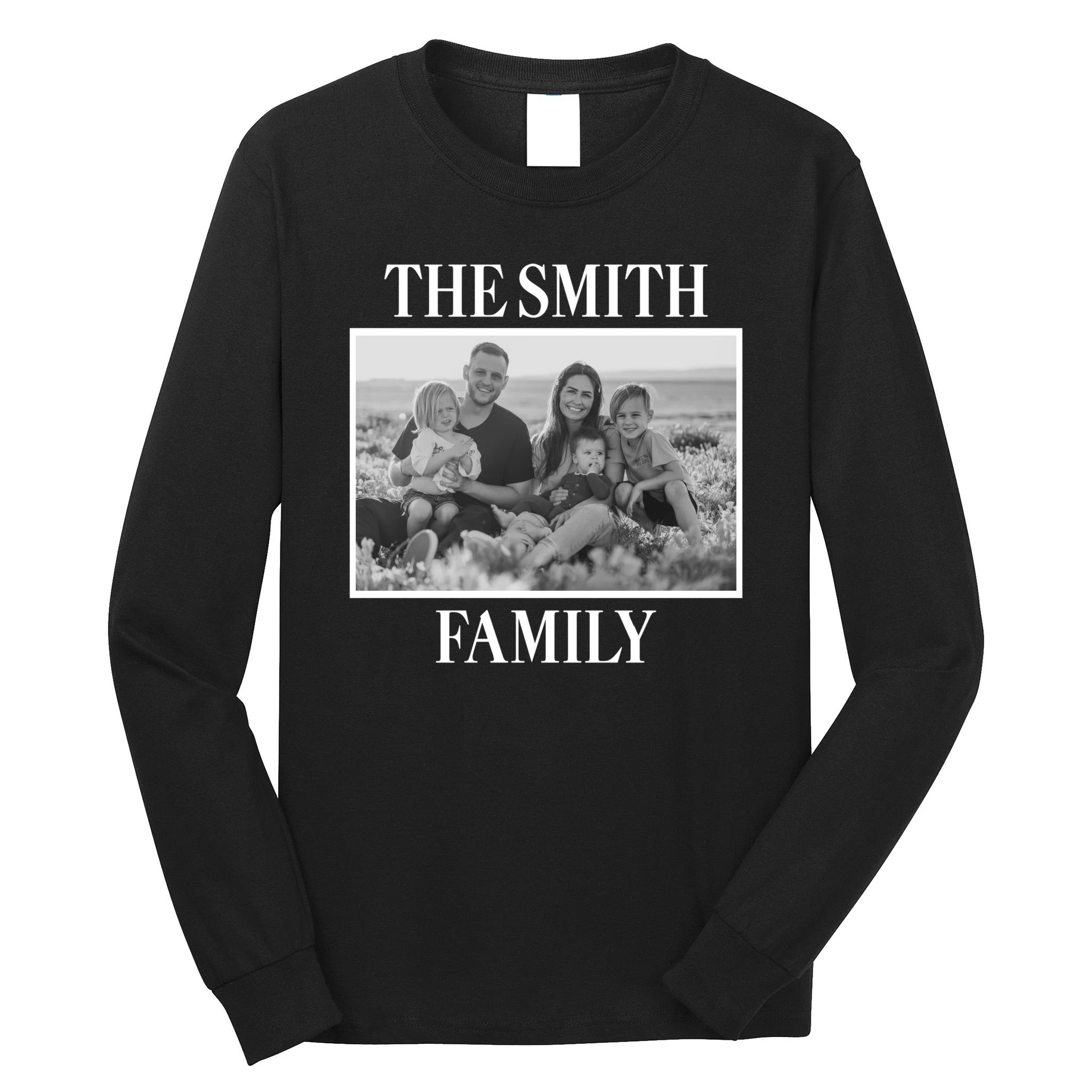 Custom Family Portrait - Personalized Family Photo for Cherished Memories Men's Long Sleeve Shirt - Front