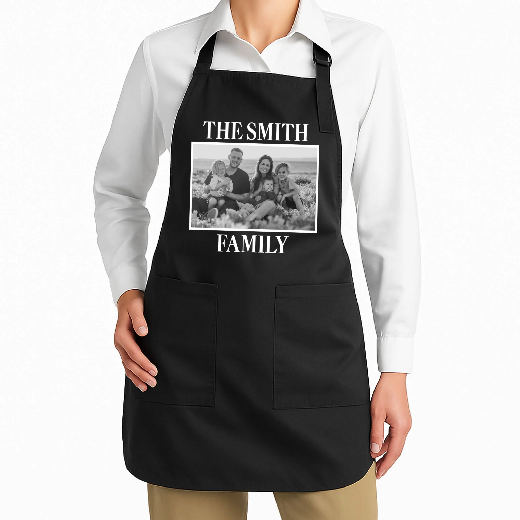 Custom Family Portrait - Personalized Family Photo for Cherished Memories Apron - Front 1
