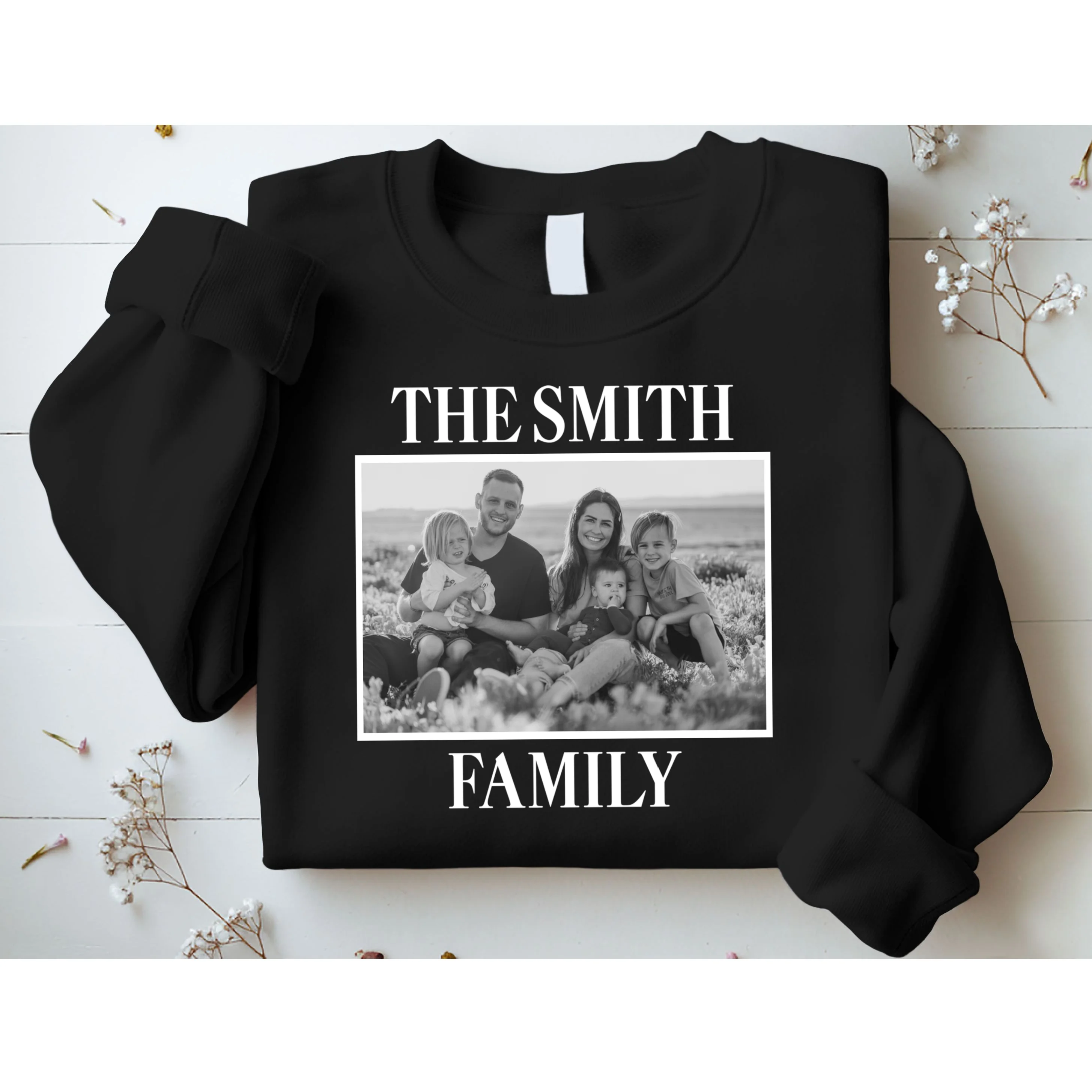 Custom Family Portrait - Personalized Family Photo for Cherished Memories Sweatshirt - Front 1