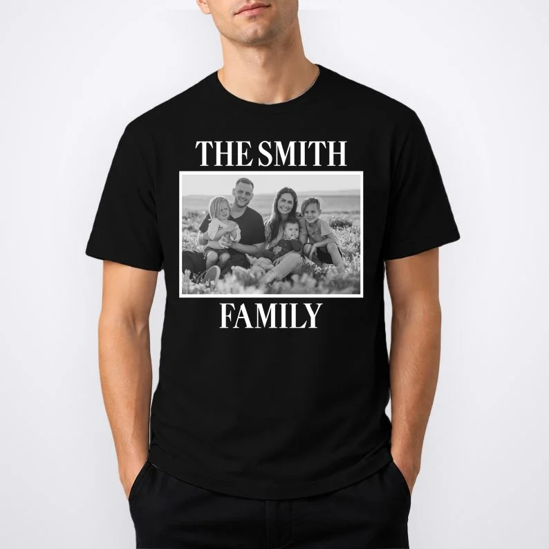 Custom Family Portrait - Personalized Family Photo for Cherished Memories T-Shirt - Front 1