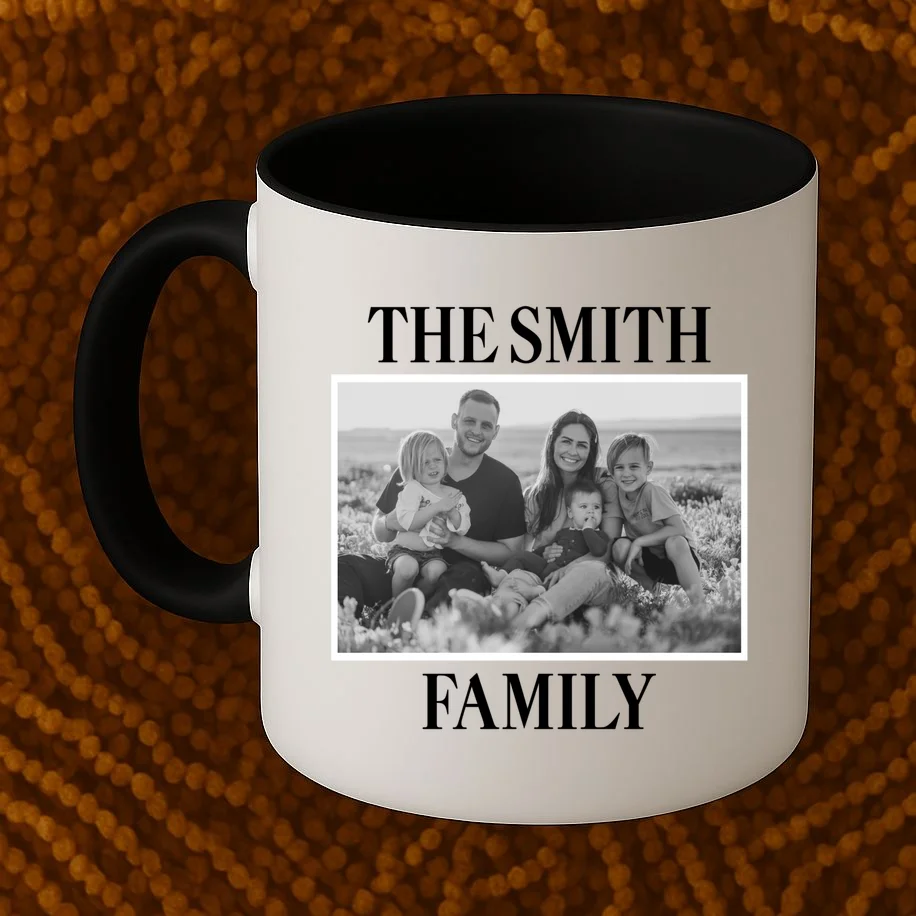 Custom Family Portrait - Personalized Family Photo for Cherished Memories Coffee Mug - Front 1