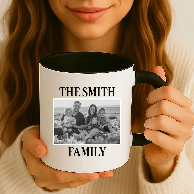 Custom Family Portrait - Personalized Family Photo for Cherished Memories Coffee Mug - Front 2