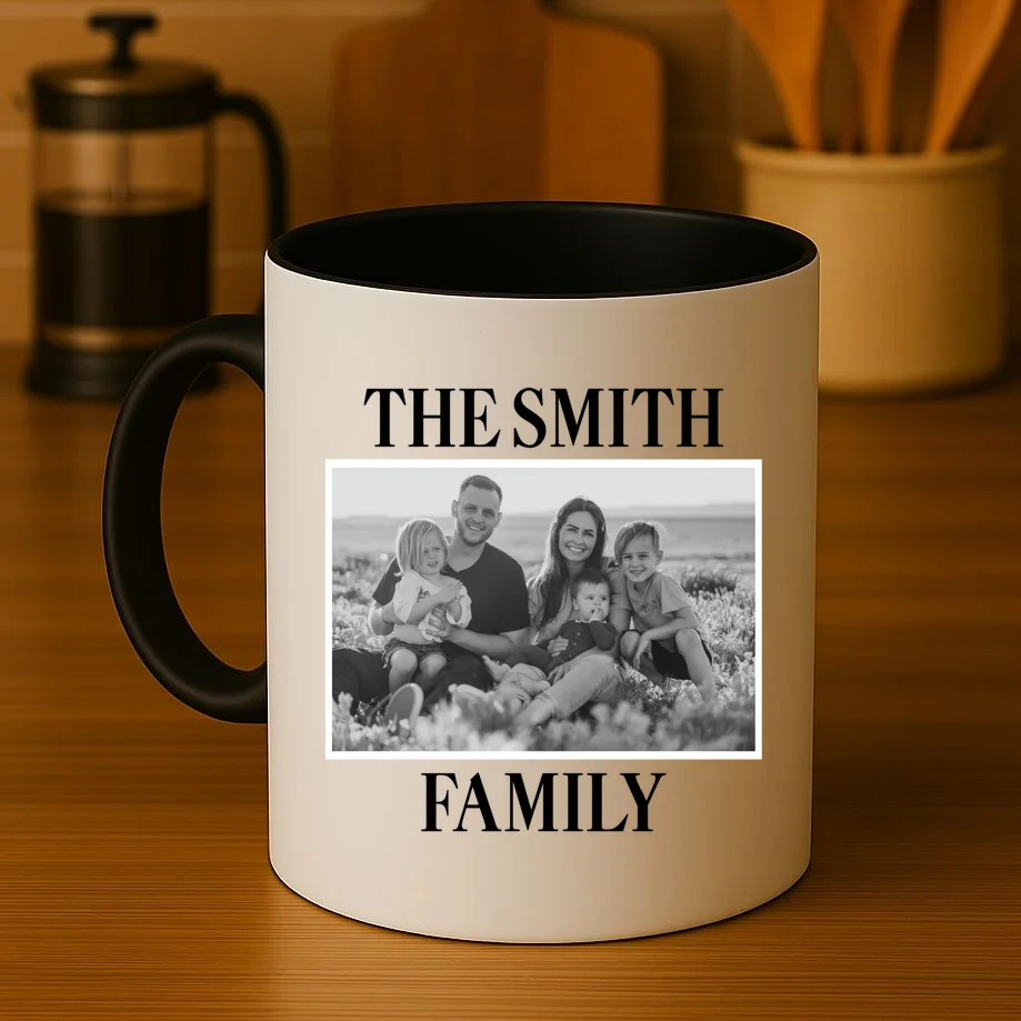 Custom Family Portrait - Personalized Family Photo for Cherished Memories Coffee Mug - Front 3