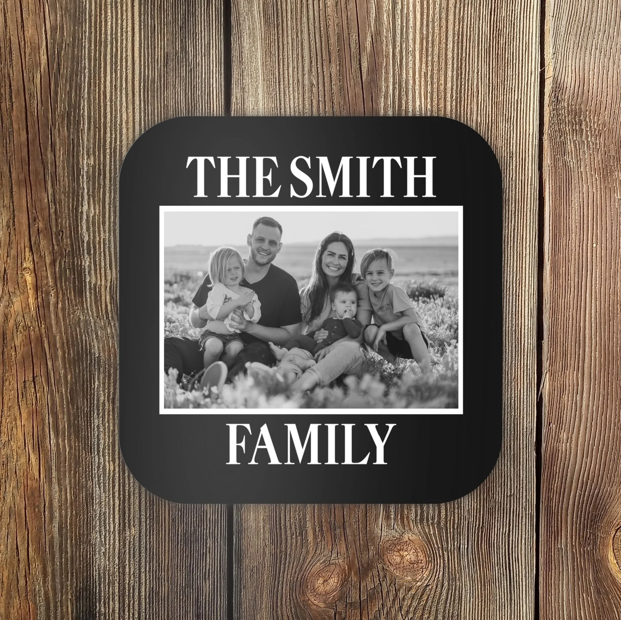 Custom Family Portrait - Personalized Family Photo for Cherished Memories Coaster - Front