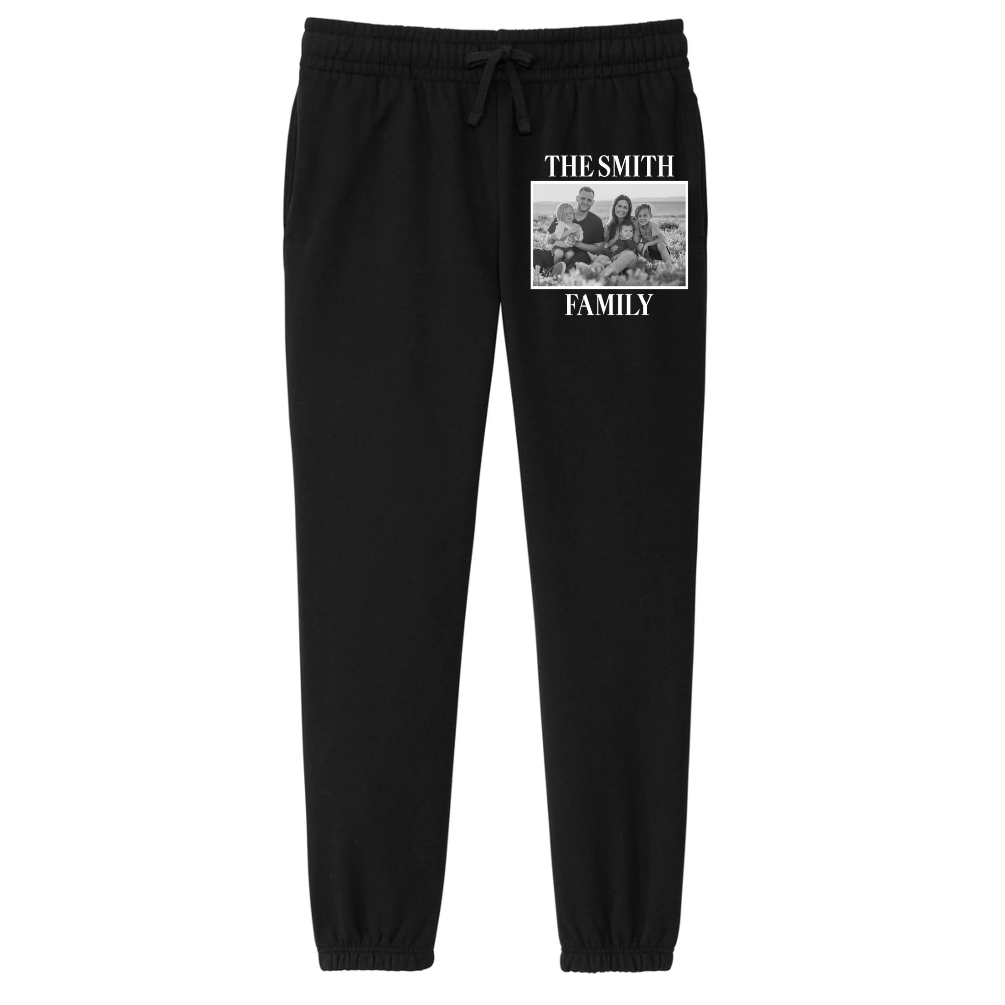 Custom Family Portrait - Personalized Family Photo for Cherished Memories Women's Fleece Sweatpants - Front