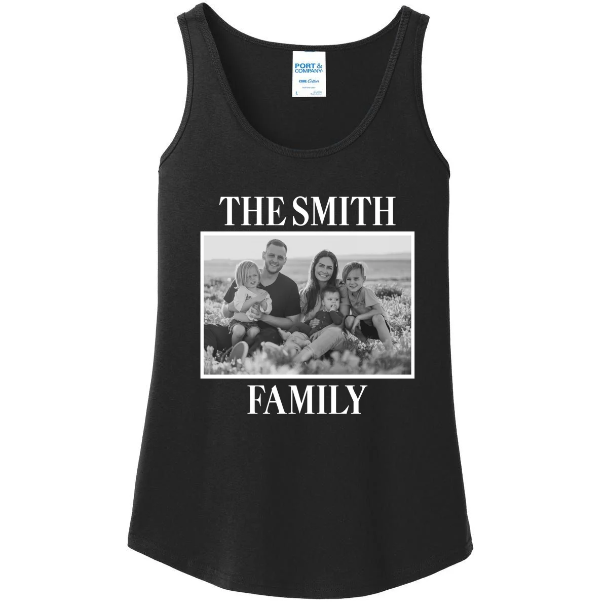 Custom Family Portrait - Personalized Family Photo for Cherished Memories Women's Tank Top - Front
