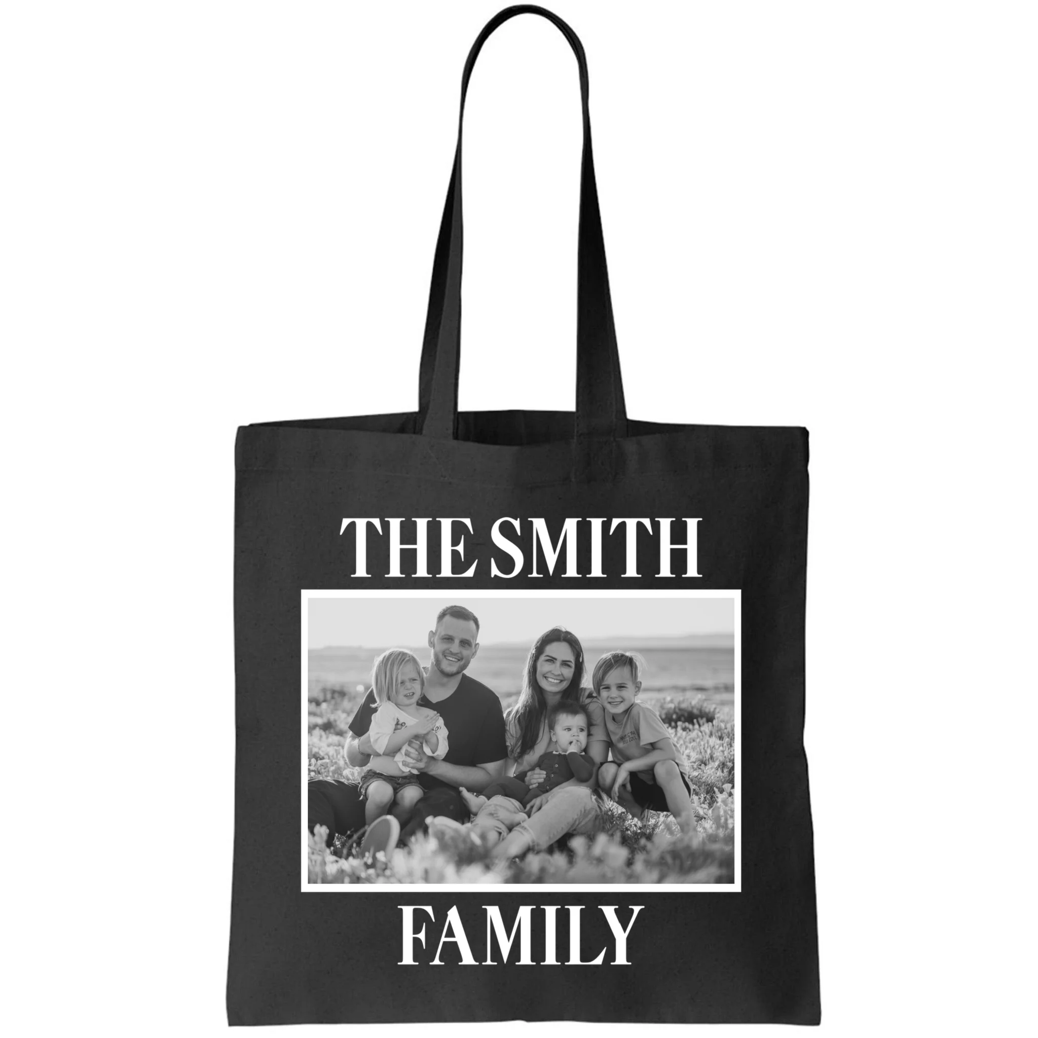 Custom Family Portrait - Personalized Family Photo for Cherished Memories Tote Bag - Front