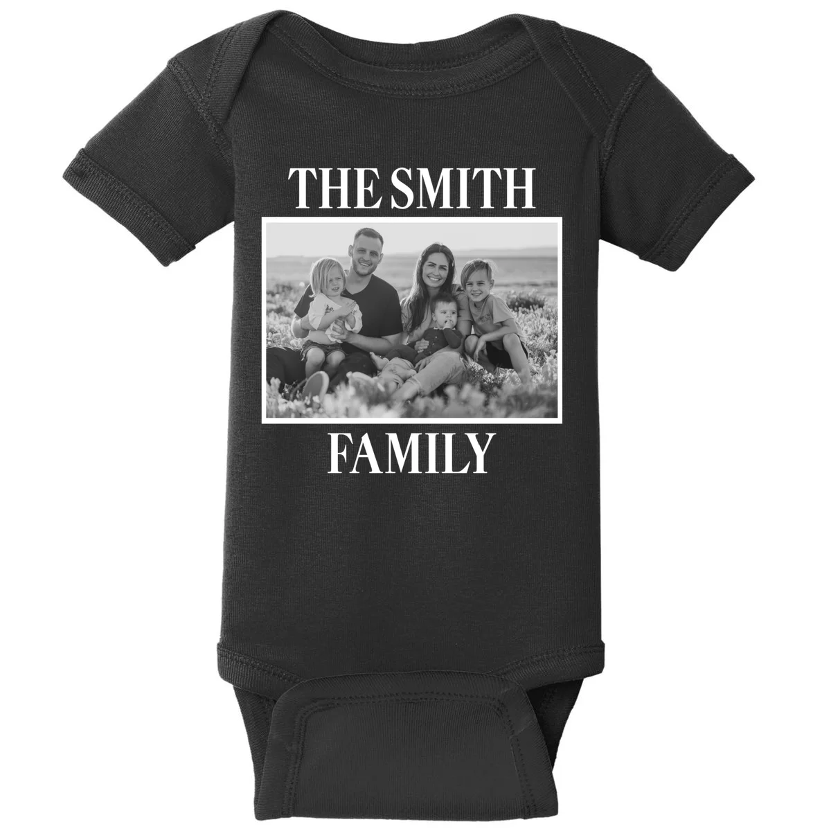 Custom Family Portrait - Personalized Family Photo for Cherished Memories Baby Bodysuit - Front