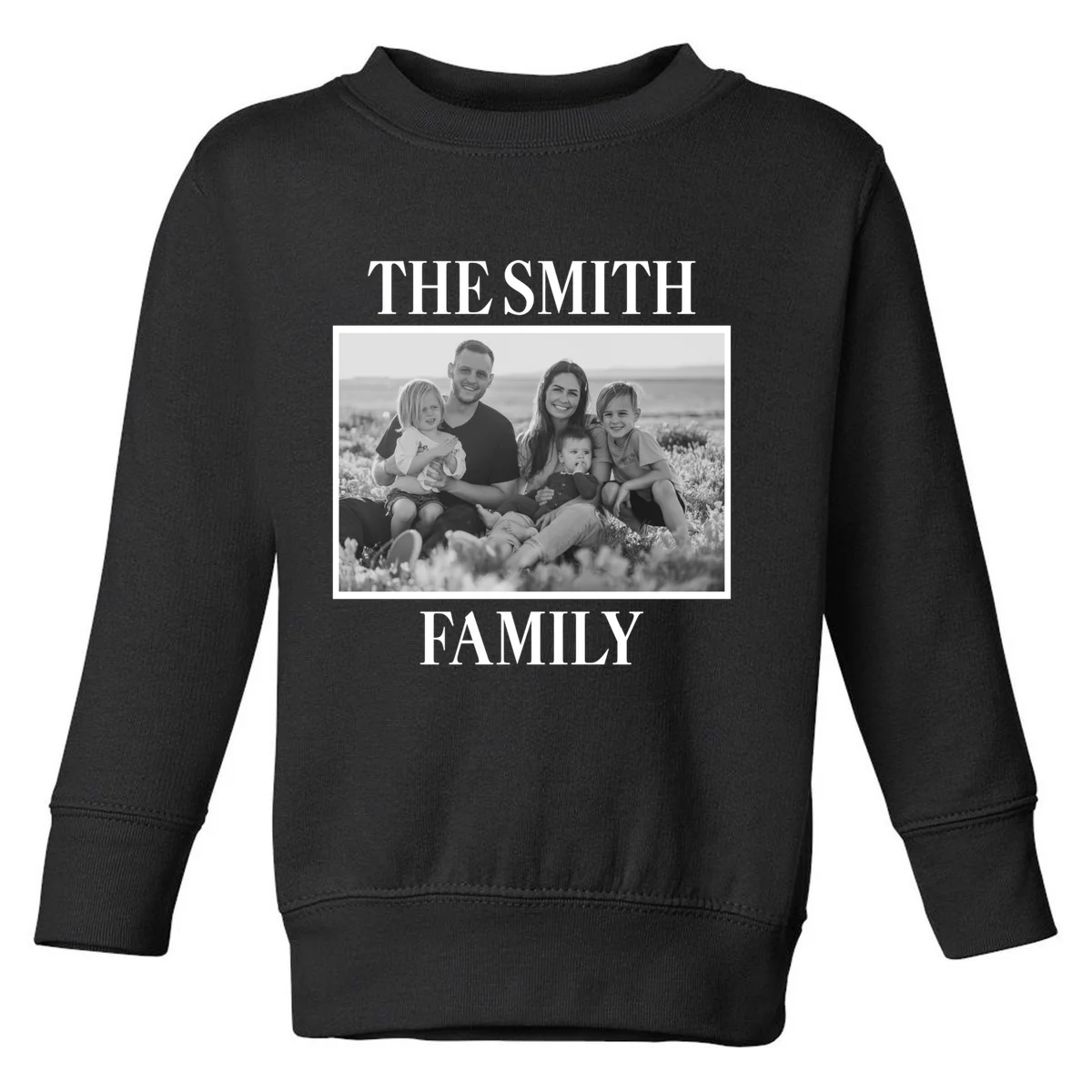 Custom Family Portrait - Personalized Family Photo for Cherished Memories Toddler Sweatshirt - Front