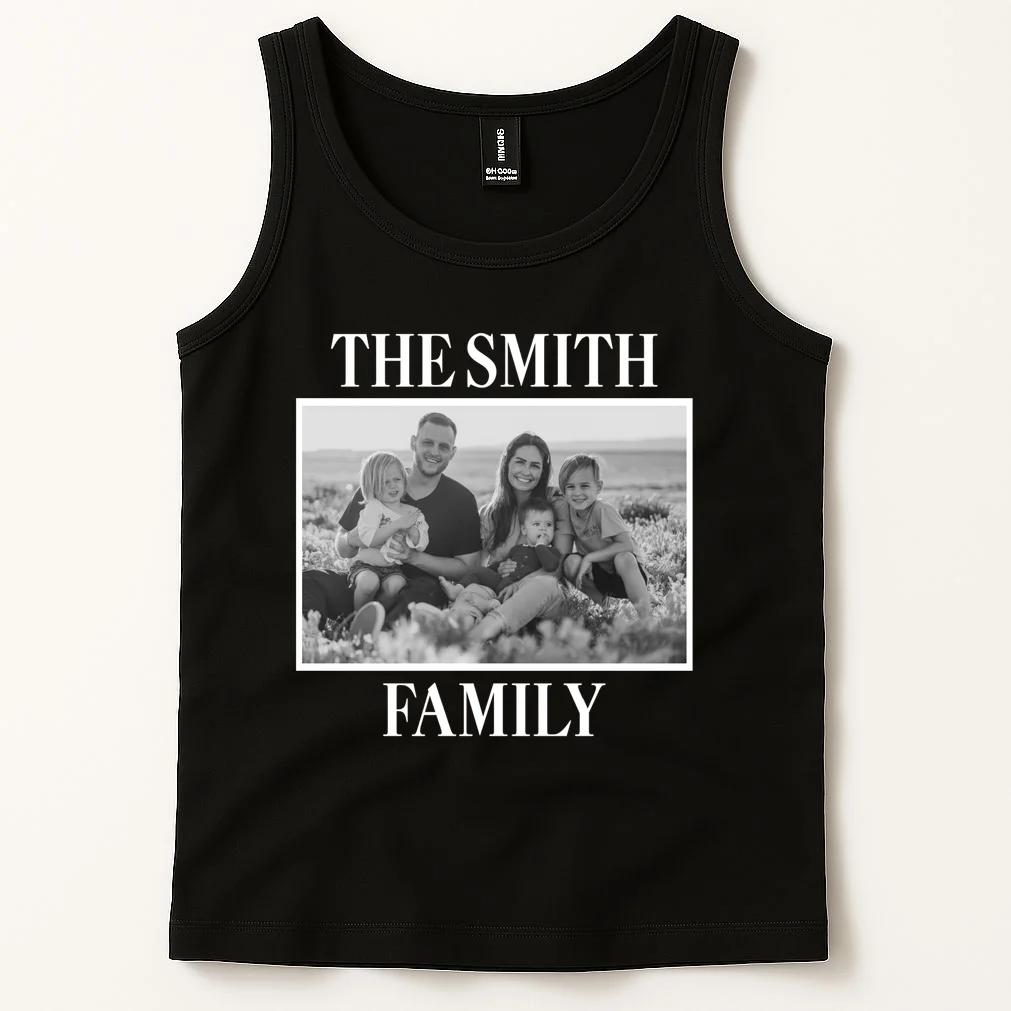 Custom Family Portrait - Personalized Family Photo for Cherished Memories Tank Top - Front 1