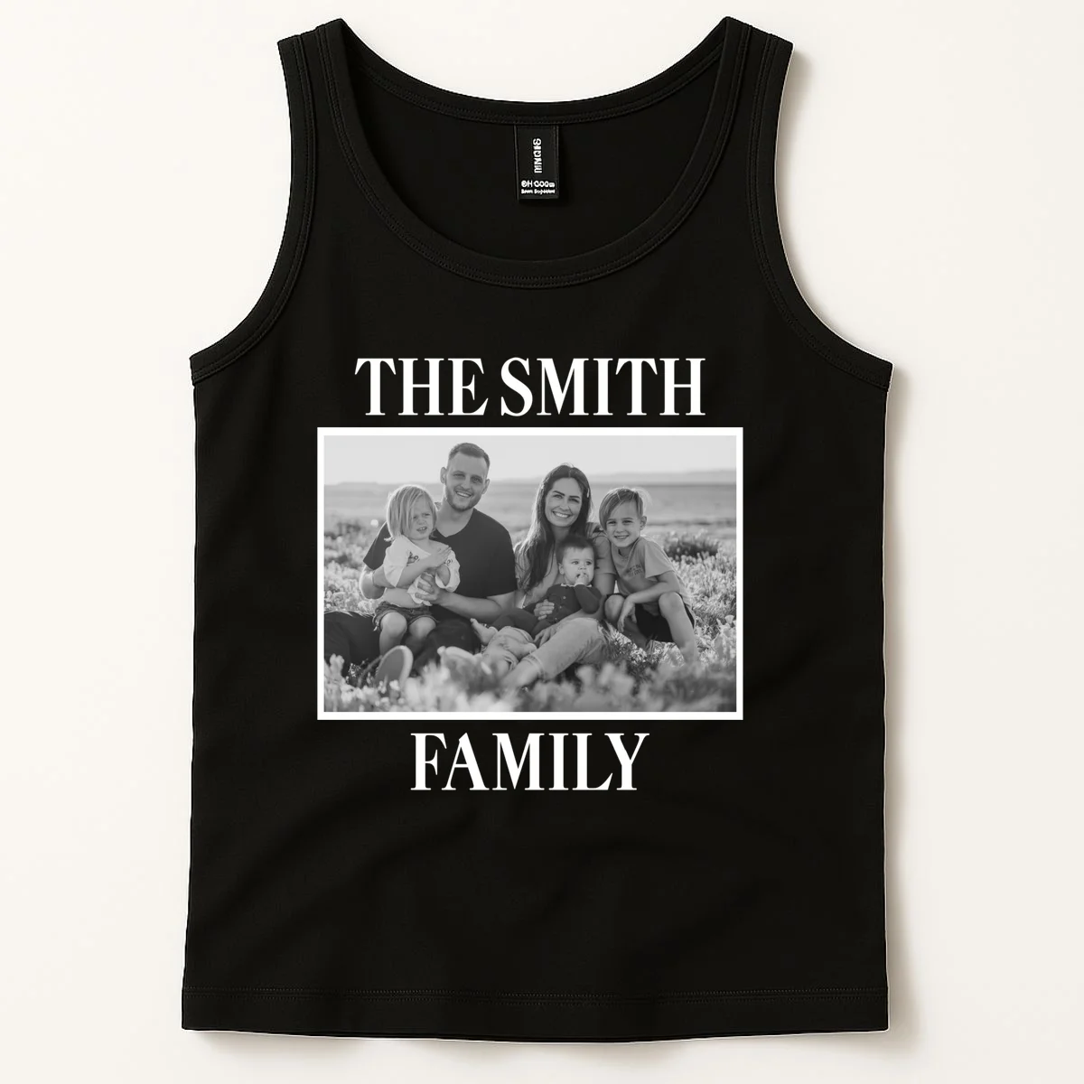 Custom Family Portrait - Personalized Family Photo for Cherished Memories Tank Top - Front 1