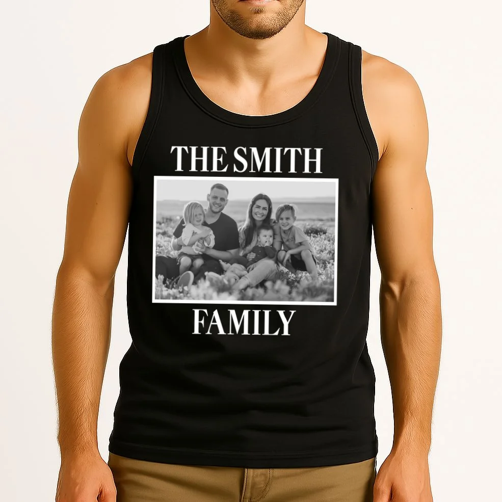 Custom Family Portrait - Personalized Family Photo for Cherished Memories Tank Top - Front 2