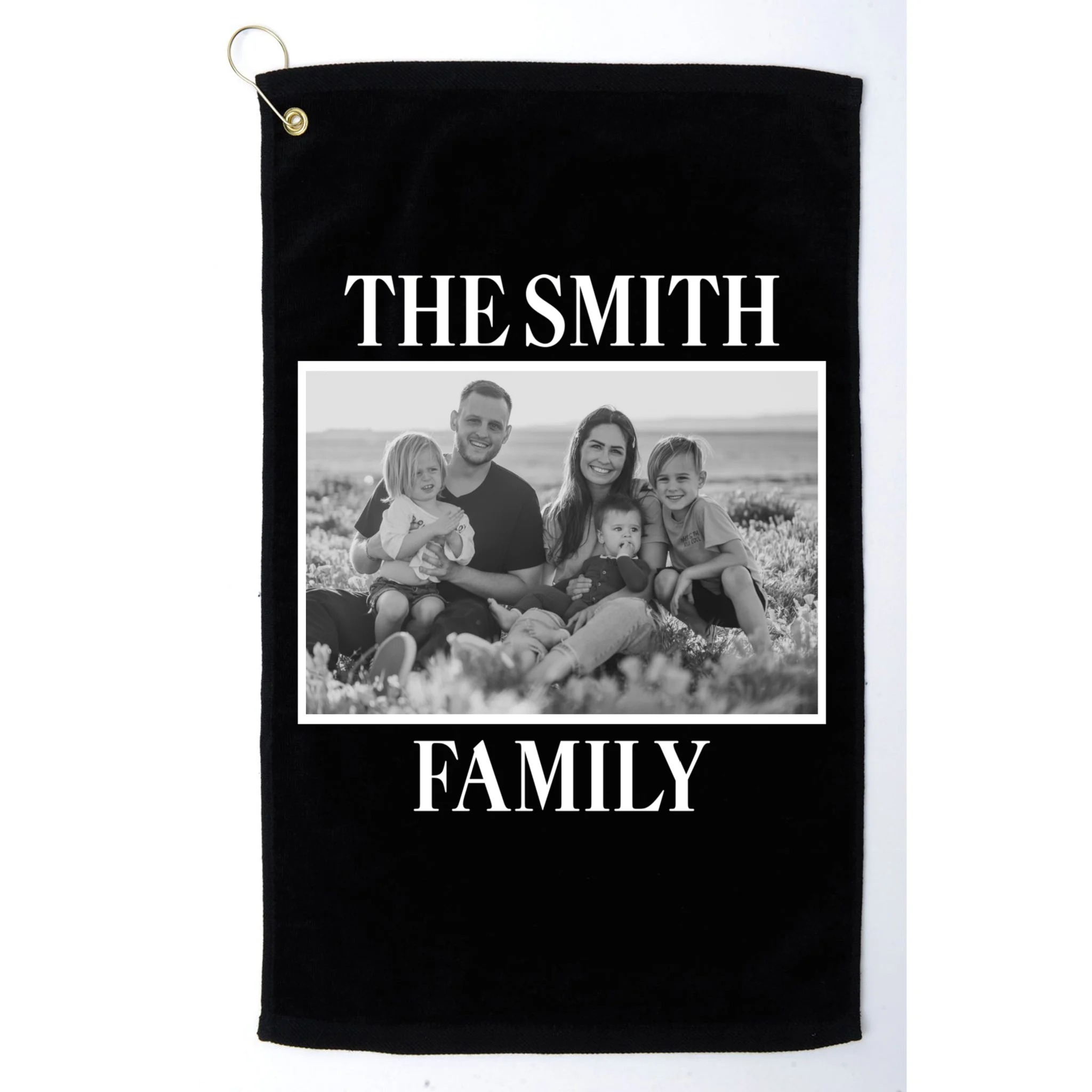 Custom Family Portrait - Personalized Family Photo for Cherished Memories Golf Towel - Front
