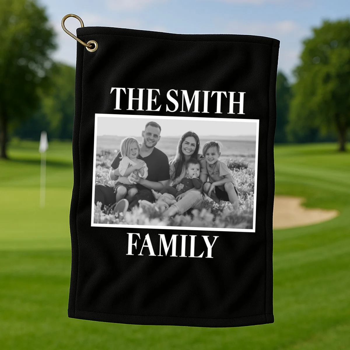 Custom Family Portrait - Personalized Family Photo for Cherished Memories Golf Towel - Front 1