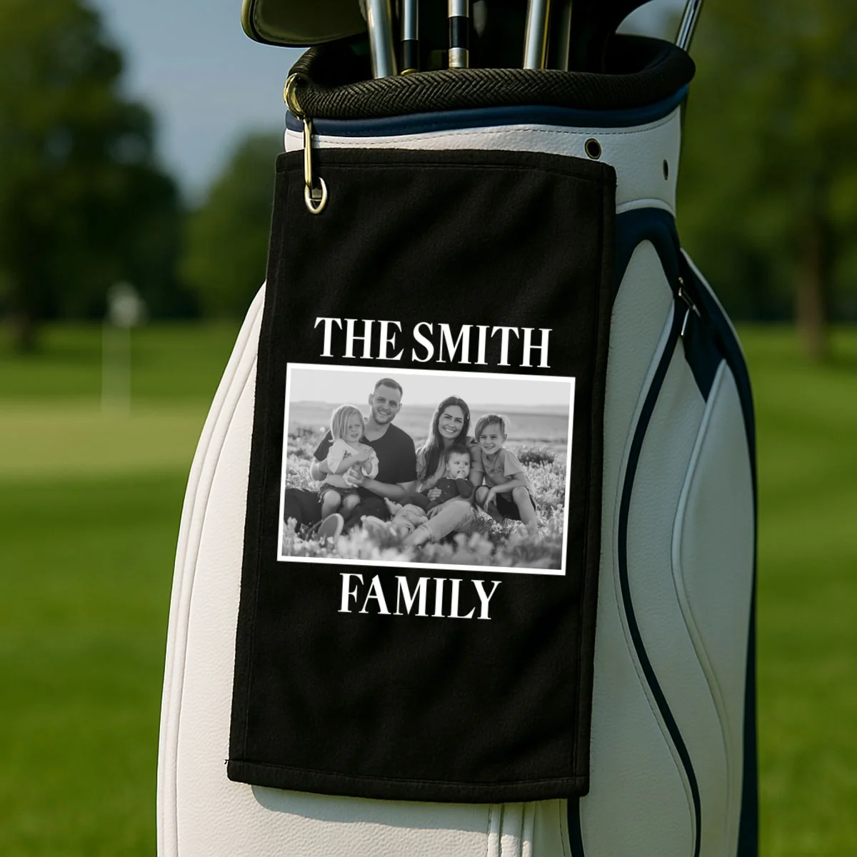 Custom Family Portrait - Personalized Family Photo for Cherished Memories Golf Towel - Front 2