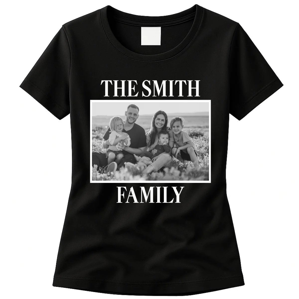 Custom Family Portrait - Personalized Family Photo for Cherished Memories Women's T-Shirt - Front
