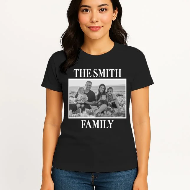 Custom Family Portrait - Personalized Family Photo for Cherished Memories Women's T-Shirt - Front 3