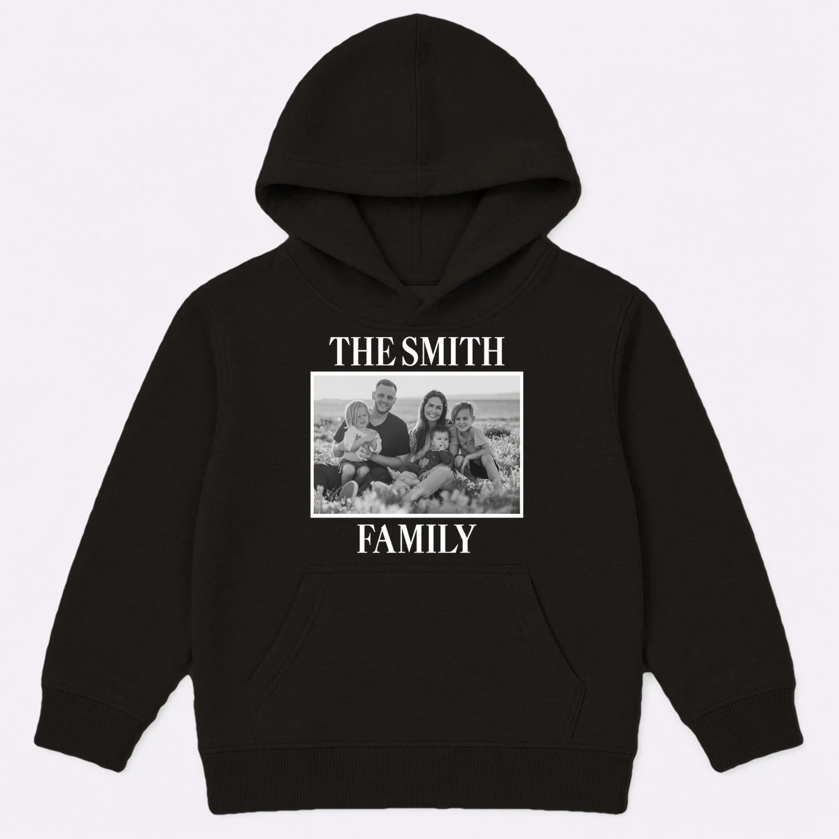Custom Family Portrait - Personalized Family Photo for Cherished Memories Kids Hoodie - Front
