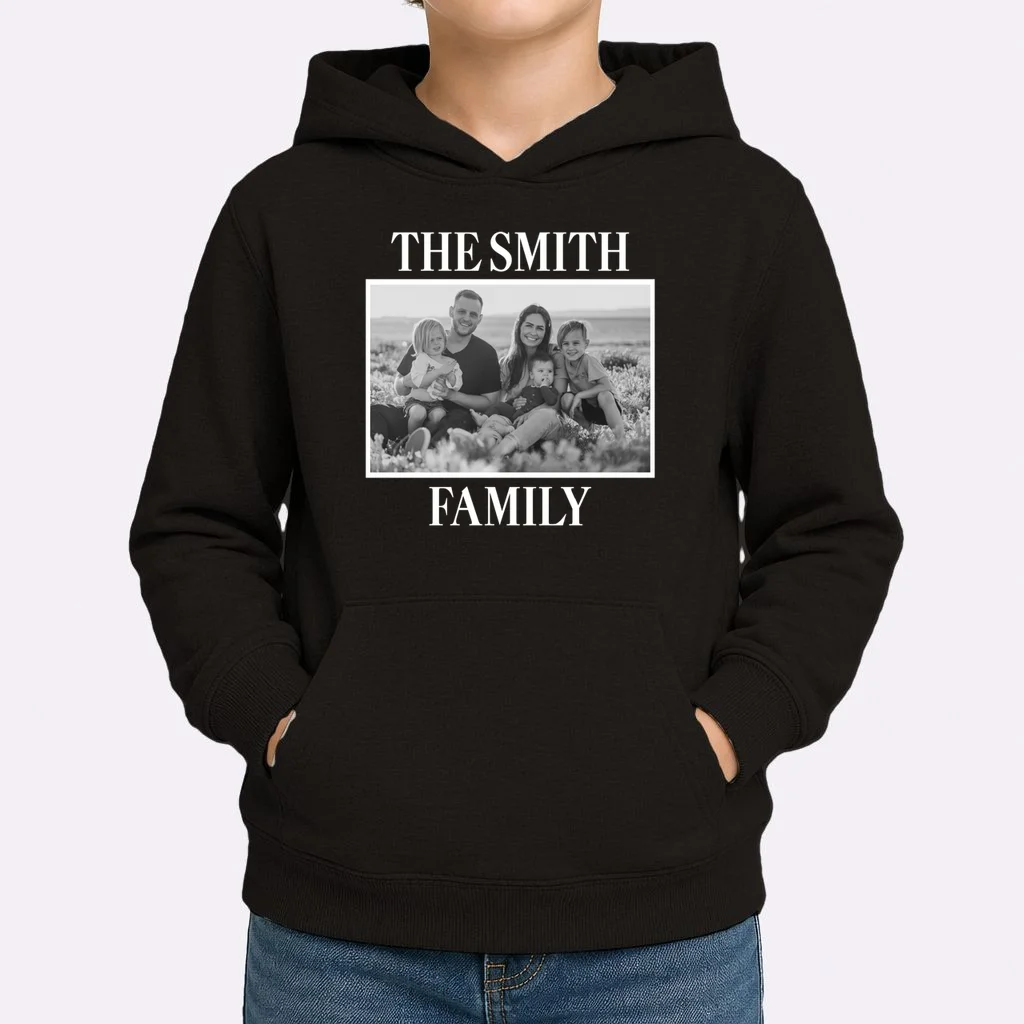 Custom Family Portrait - Personalized Family Photo for Cherished Memories Kids Hoodie - Front 1