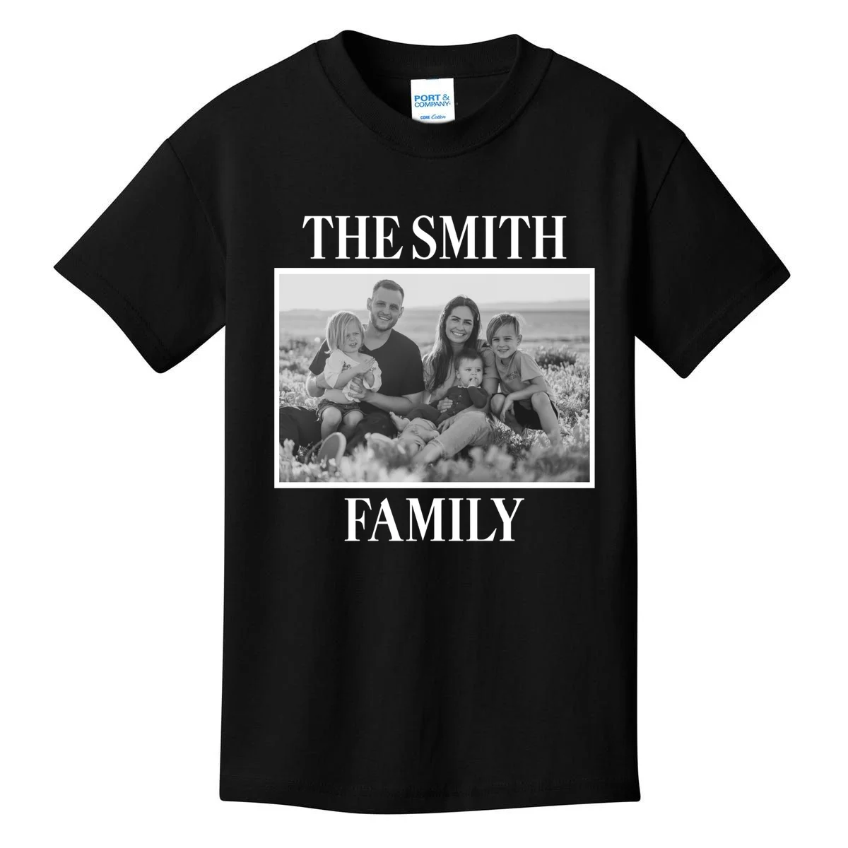 Custom Family Portrait - Personalized Family Photo for Cherished Memories Kids T-Shirt - Front